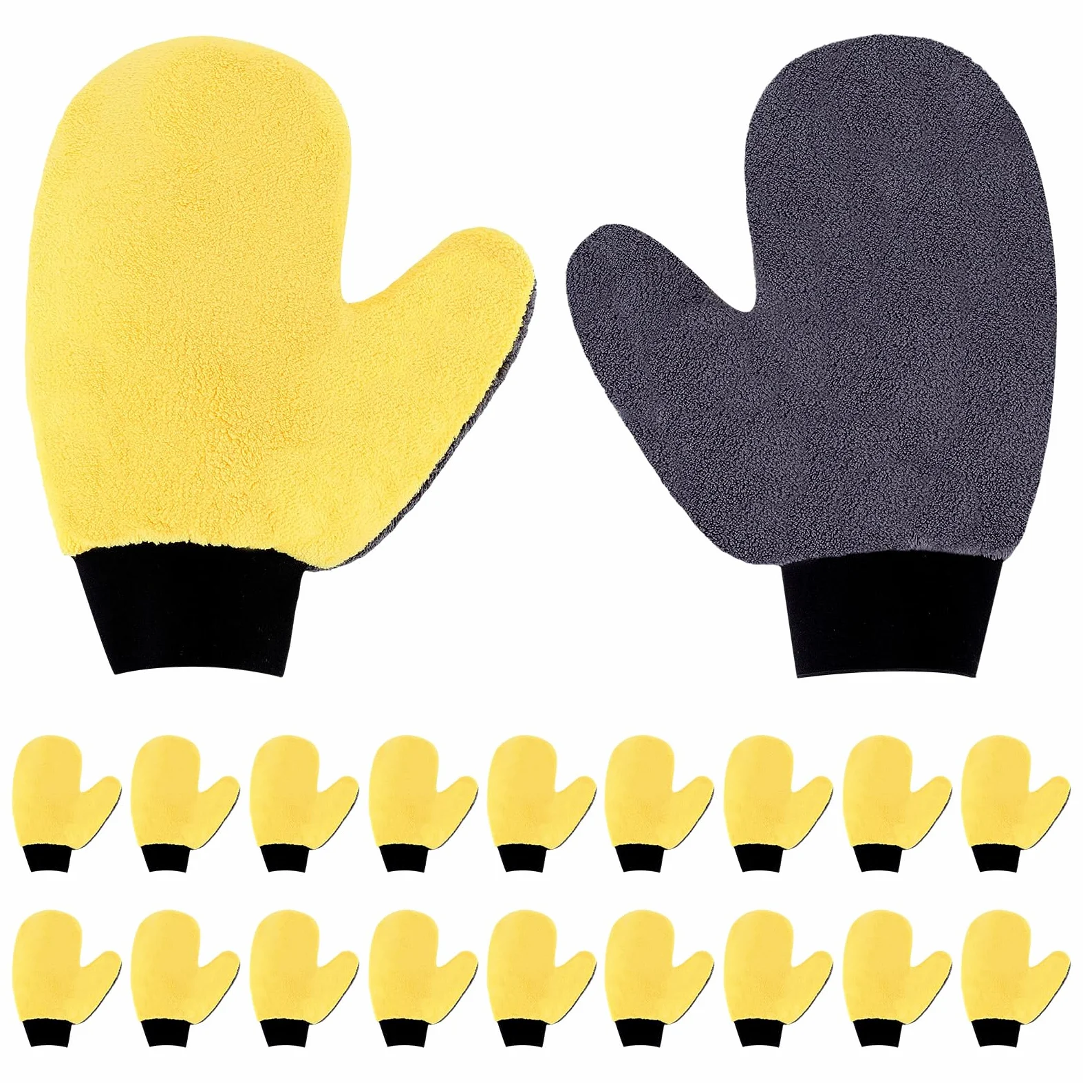 20 Pintura para Limpieza Guantes de Pintura de Microfibra Suave Guantes de Esponja de Microfibra Reutilizables de Polar Coral Guante de Lavado de Coche Aplicador de Tinte