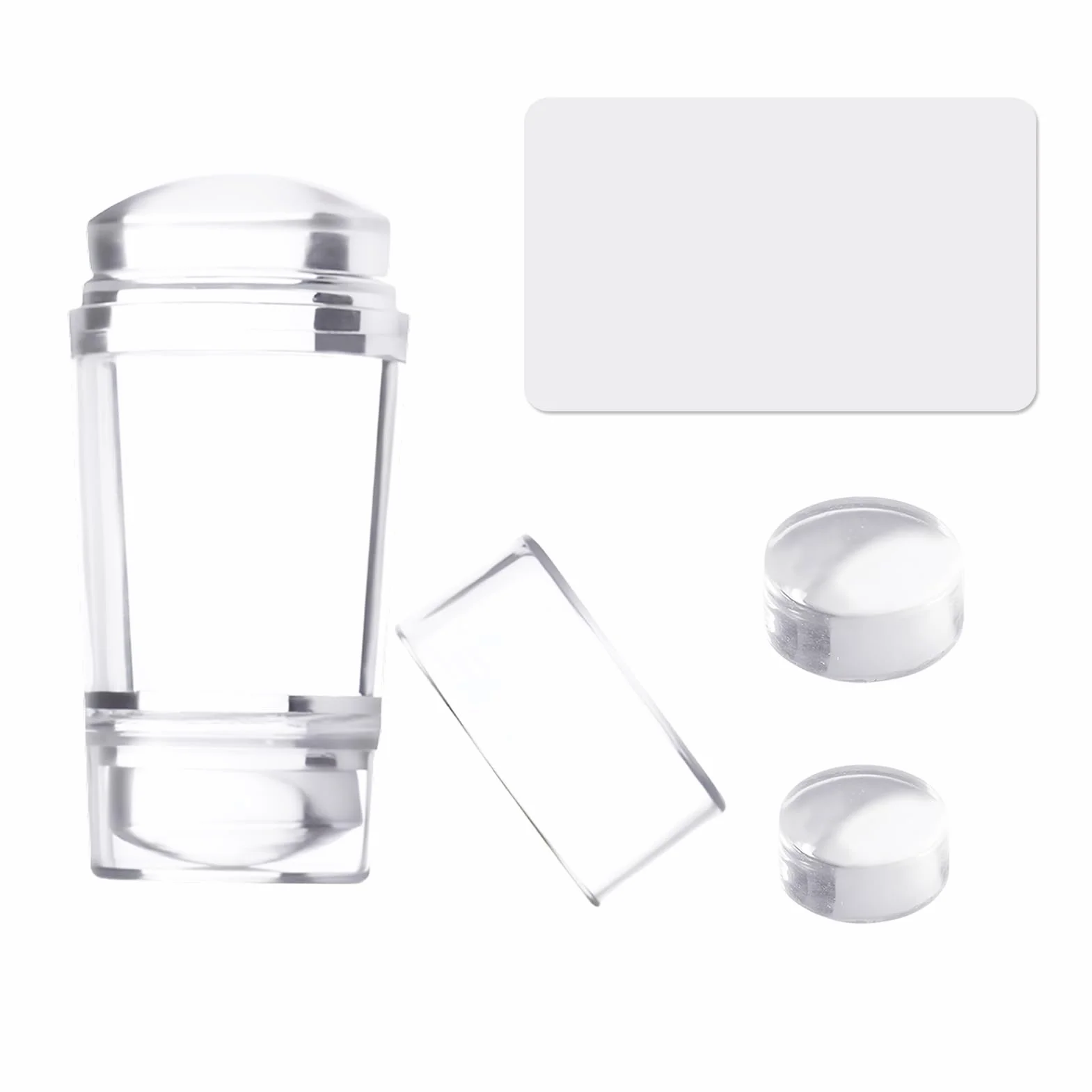 Juego de herramientas de estampación de uñas de silicona, sello de gelatina con raspador, kit de manicura DIY