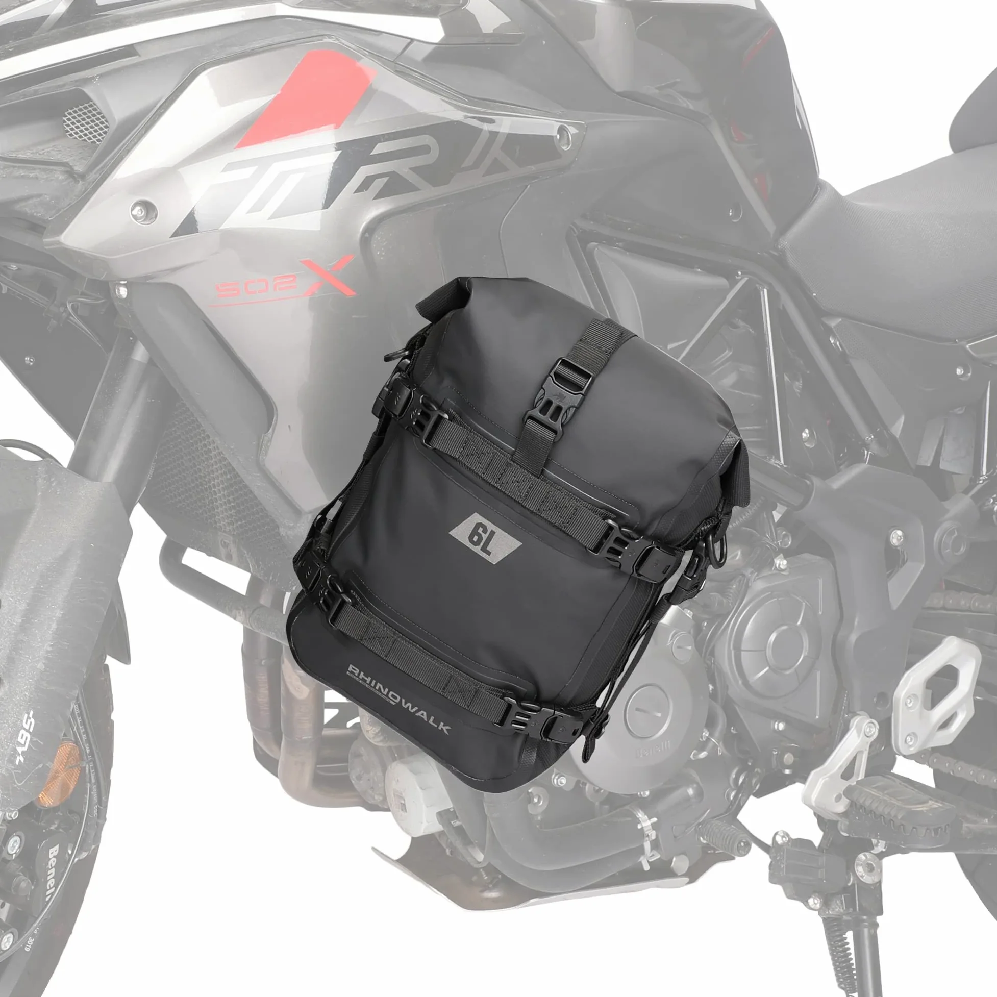ENJOHOS Bolsa Parachoques Moto Impermeable 6L Maletas Laterales Alforjas Moto Negro
