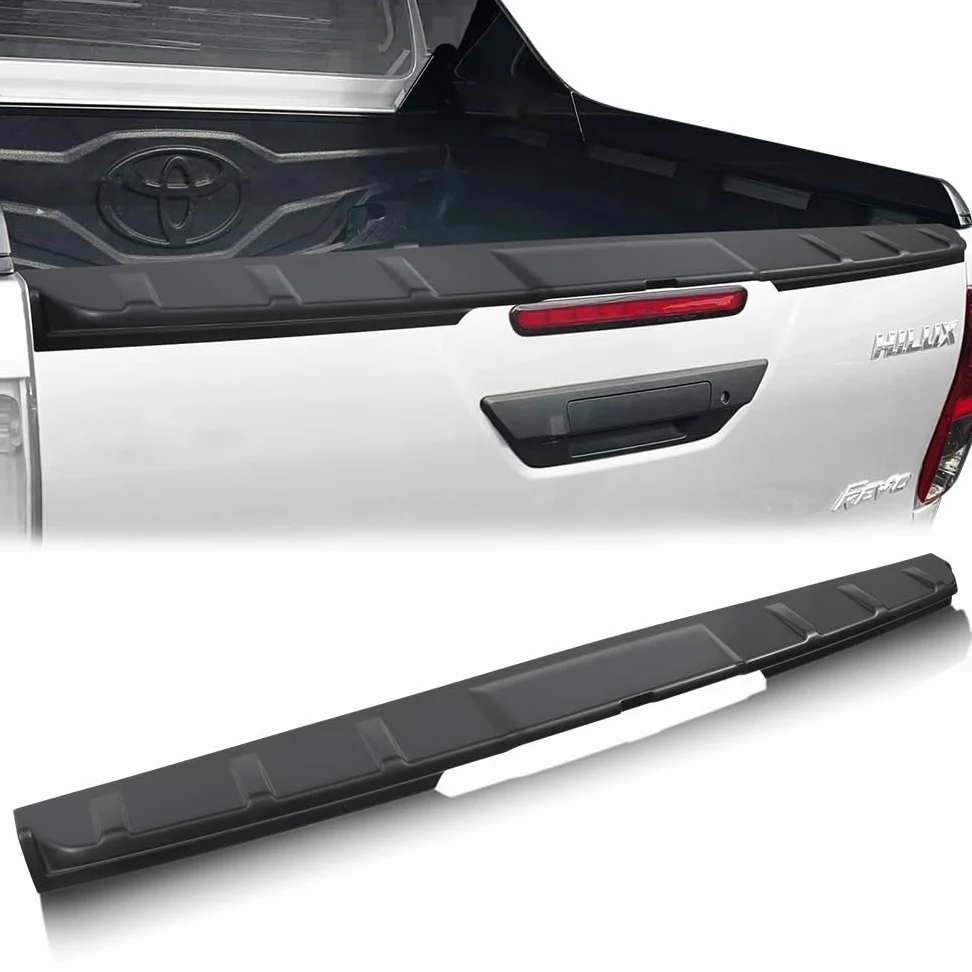 Spoiler Protector de Portón Trasero para Toyota Hilux 2021-2026 (Invincible GR Sport) Cubierta Superior de Caja Alerón Trasero ABS Premium para Pintar - Negro Mate