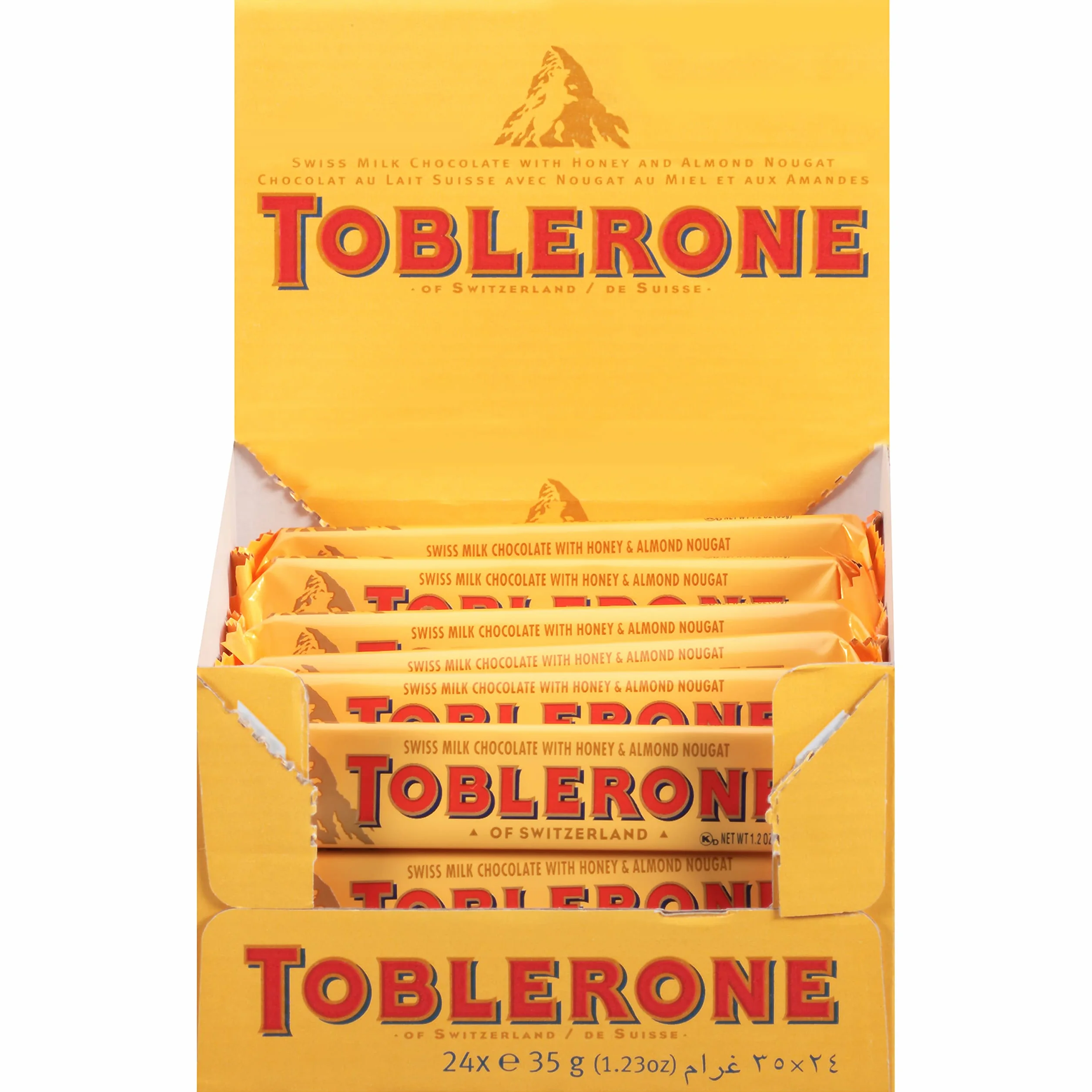Toblerone Milk Chocolate 1.23 Ounce Pack of 24