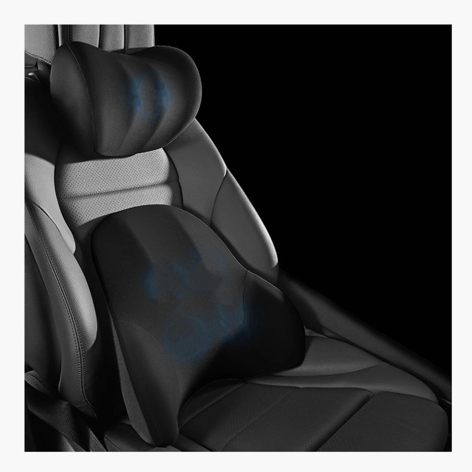 Cervical Reposacabezas Almohadilla de Soporte Lumbar para automóvil, Almohada Espuma viscoelástica para Cuello, para la Cabeza, Cintura y Espalda, reposacabezas(Set 3)