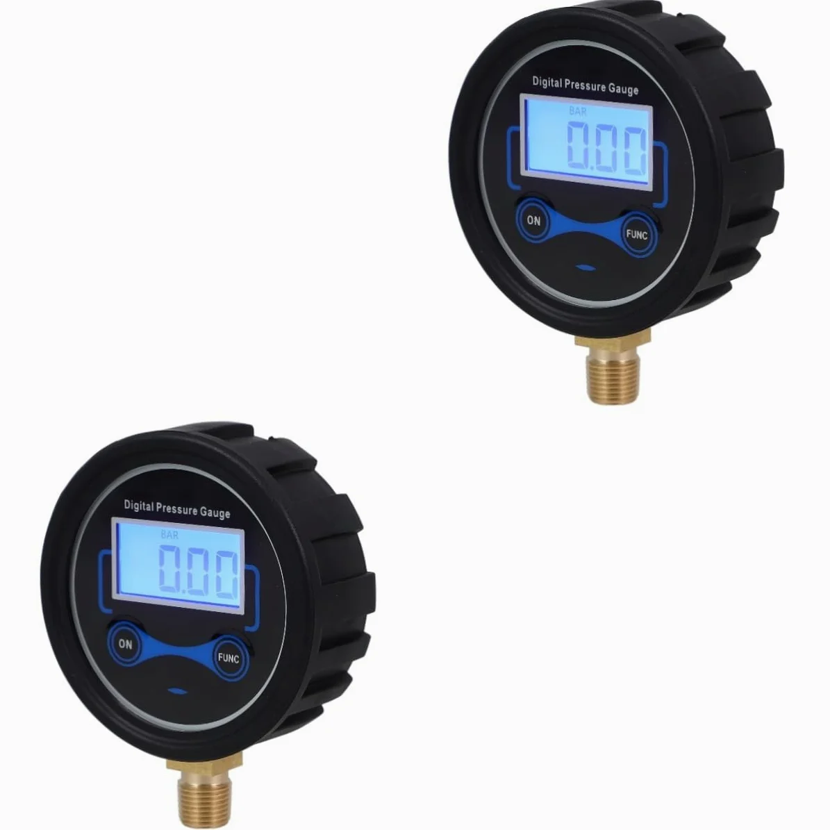 Cabilock 2 Piezas Manómetro De Pantalla Digital Auto Con Indicador Ensayador Manómetro De Presión De Neumáticos Herramienta Medidor De Presión De Aire De Neumáticos Negro El Plastico