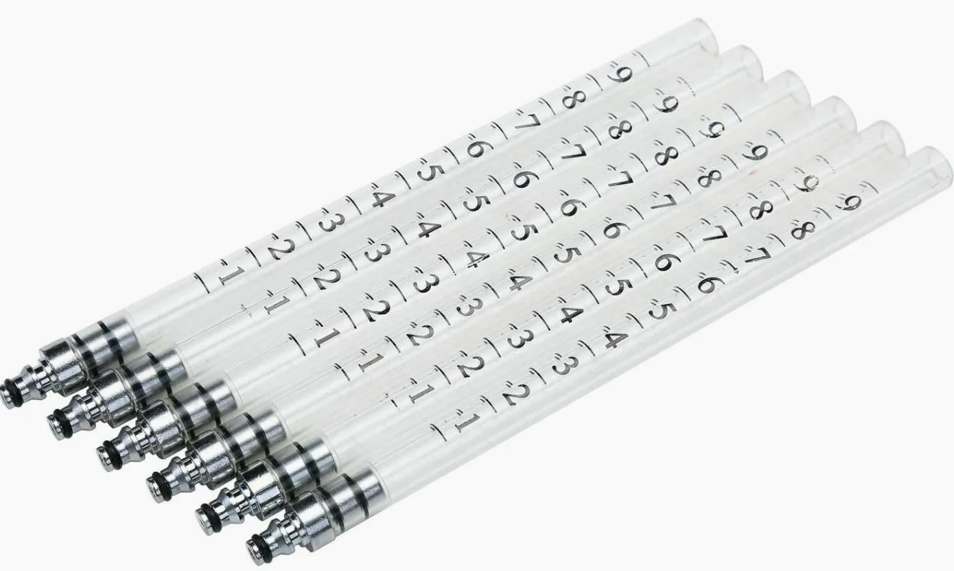 Medidor de Flujo Sobrante de Inyectores Diesel Common Rail 6 Cilindros 24 Adaptadores Compatible con Sistemas de Inyección