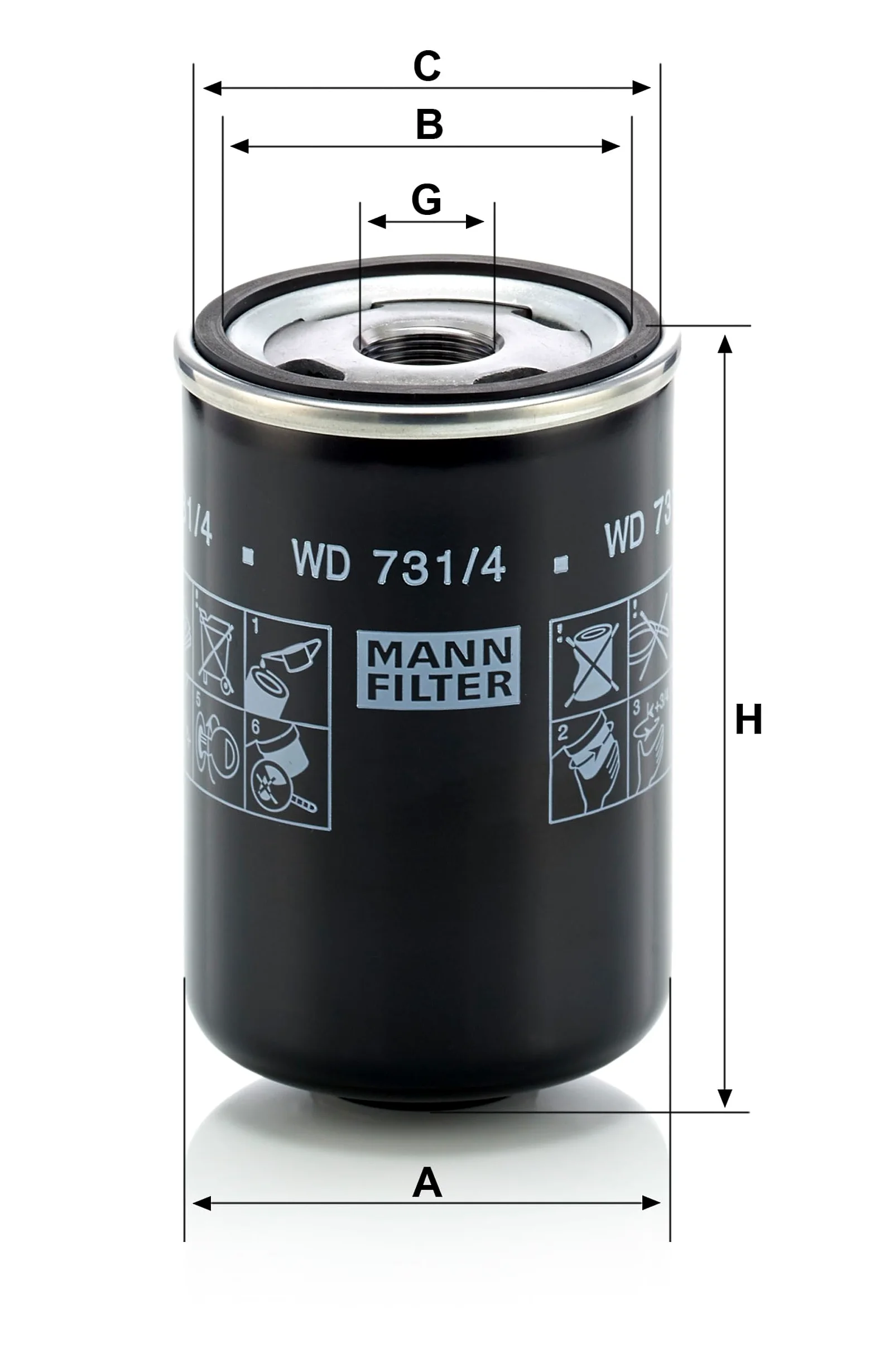MANN-FILTER WD 731/4 Filtro de aceite - para Aplicaciones fuera de autopista