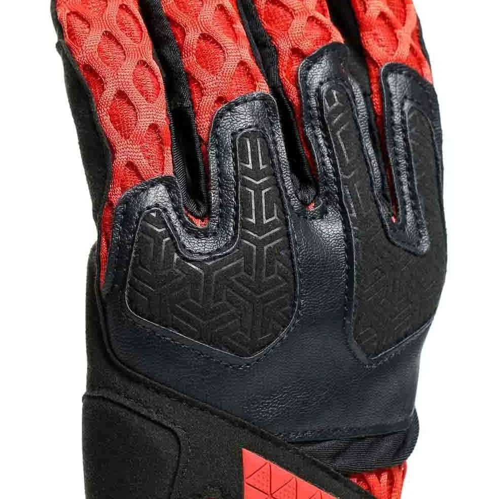 Dainese Air-Maze Unisex Gloves, Guantes Moto Verano, para Hombres y Mujeres, Negro/Rojo, S