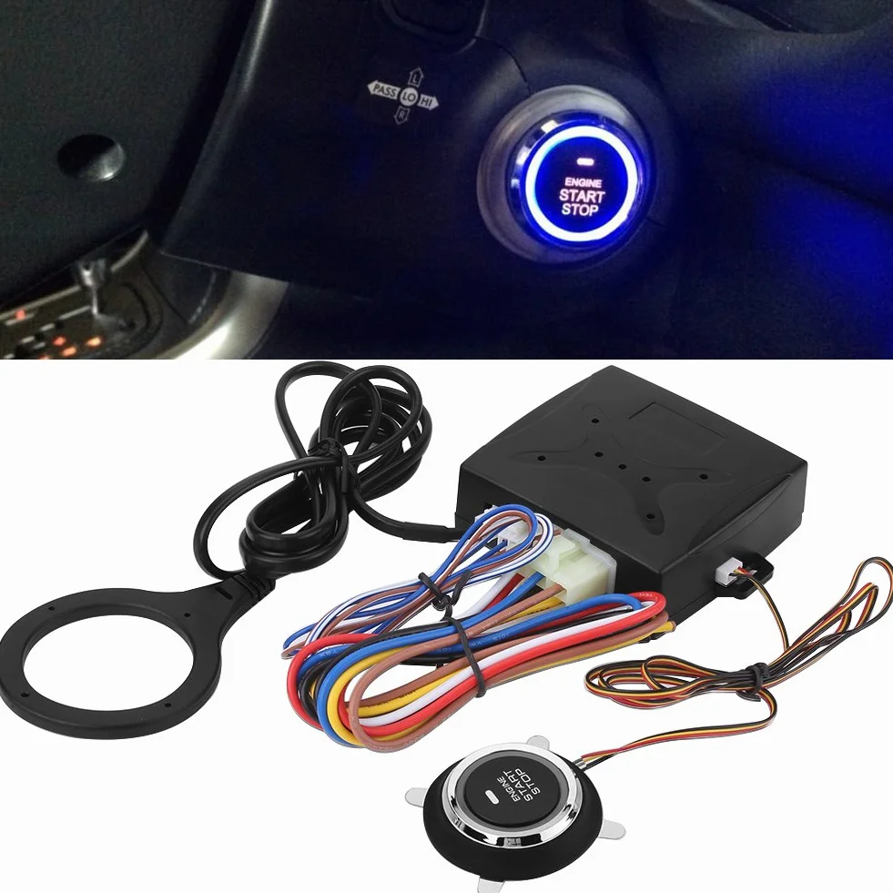Kit de de Entrada sin Llave, Arrancador de Motor Universal del de Alarma para Coches, Encendido del Motor Botón de Arranque botón Start Stop