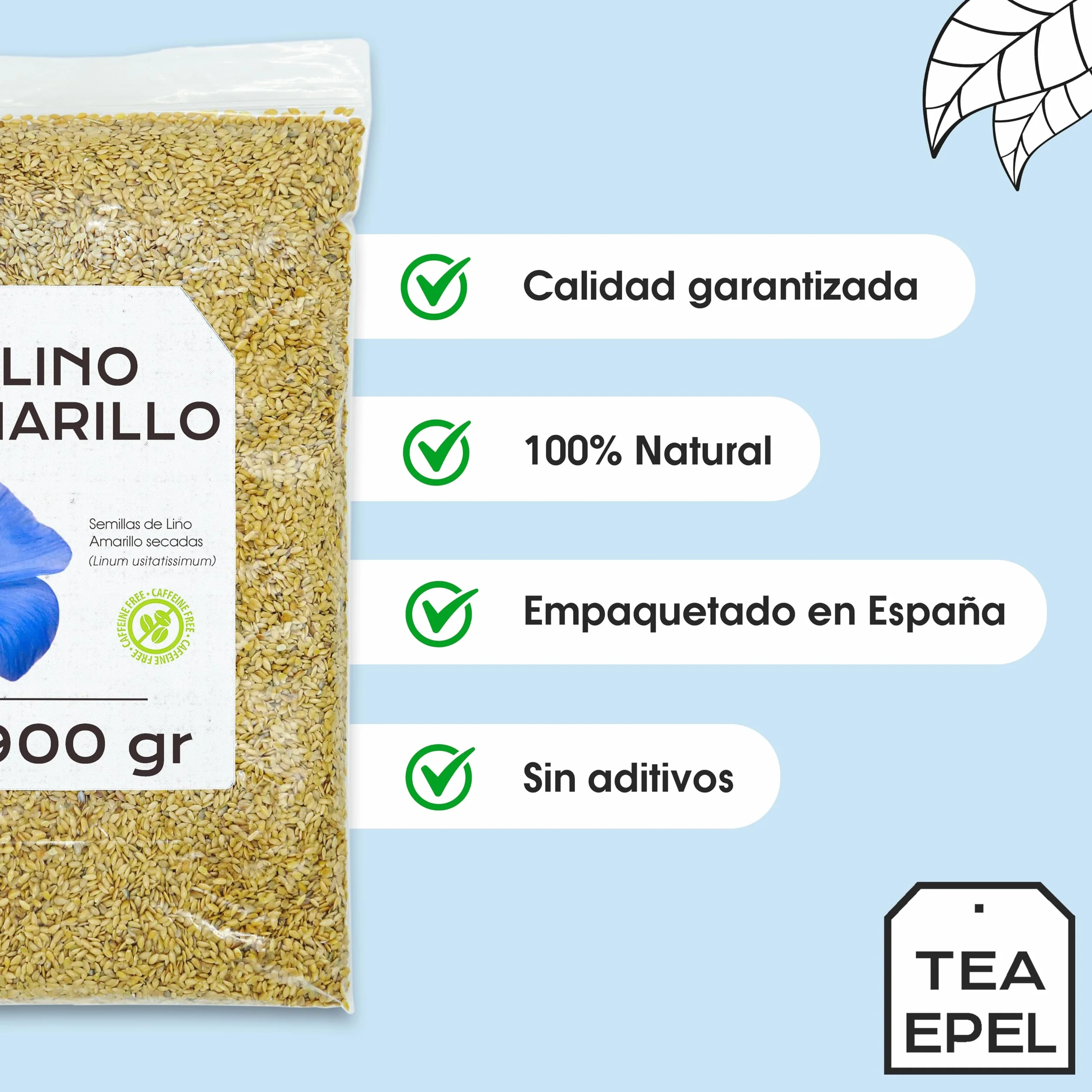 Semillas de Lino 900 gr - Linaza - Lino Amarillo a Granel