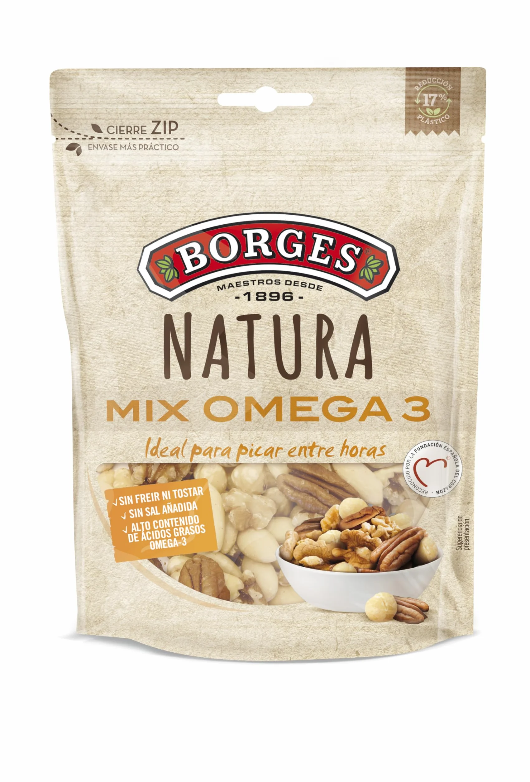 Borges Cocktail de Nueces Crudas Omega 3 Natura 100g