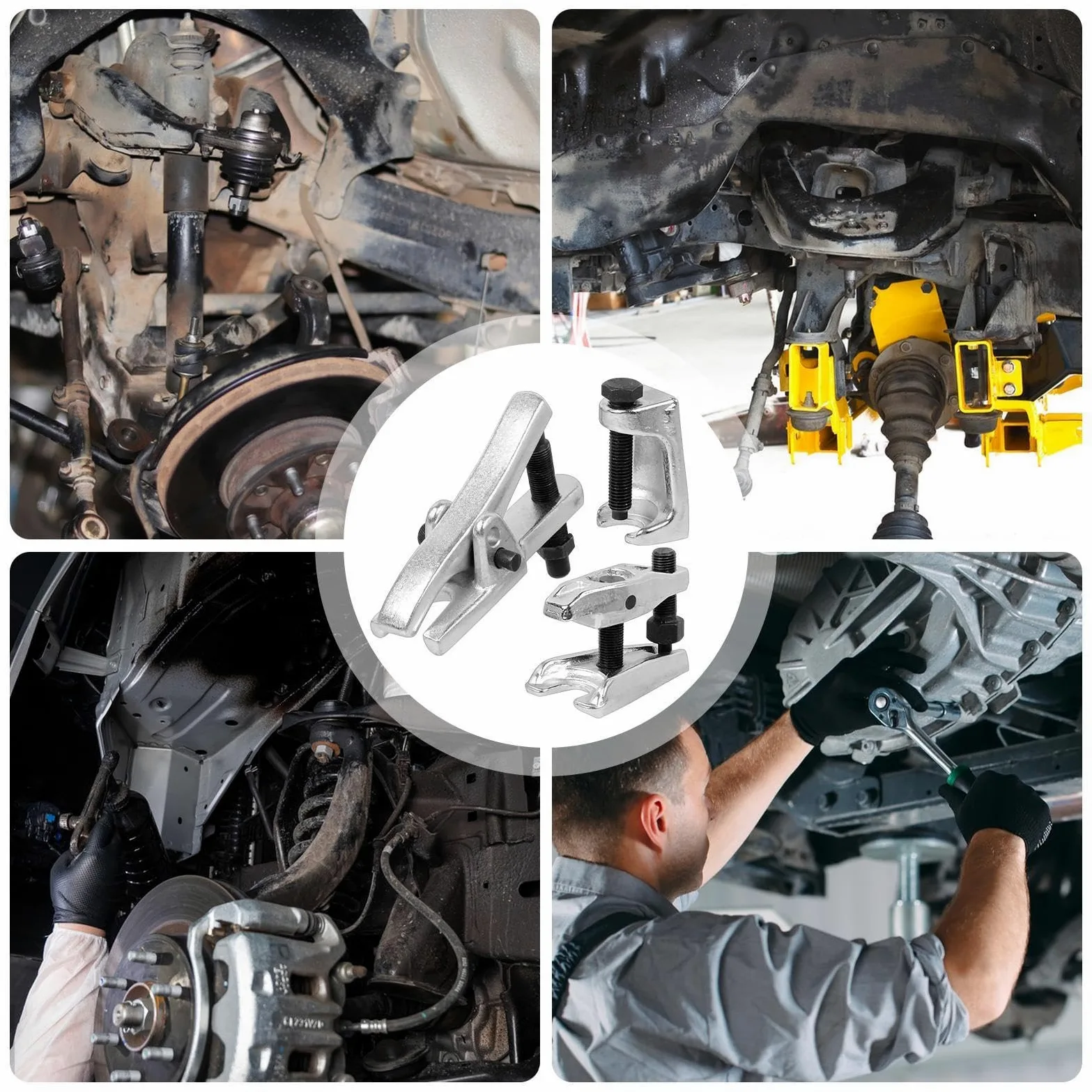 Herramienta para Rótulas Kit 3 Piezas Automoción Trabajo Pesado | Separador Rótulas y Extractor Terminales Dirección para reparación y cambio en garaje y