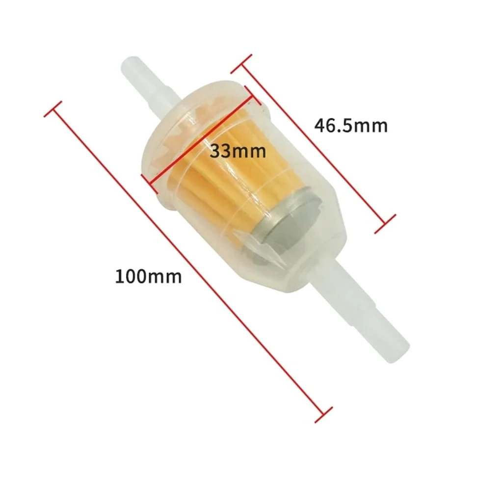 Filtro de Combustible en línea Universal de 6 mm a 8 mm, Apto for cortacéspedes de Motor pequeño y Motocicletas.(20pcs)