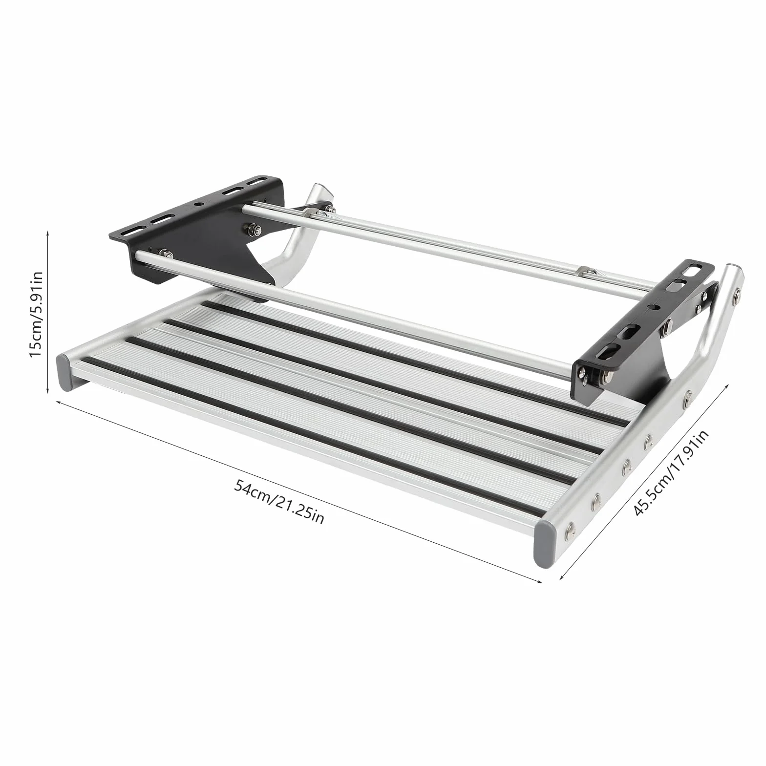 Escalón manual de aluminio para autocaravana (sin iluminación) | Escalón de camping plegable con goma antideslizante y capacidad de carga de 150 kg | perfecto para caravanas | remolque
