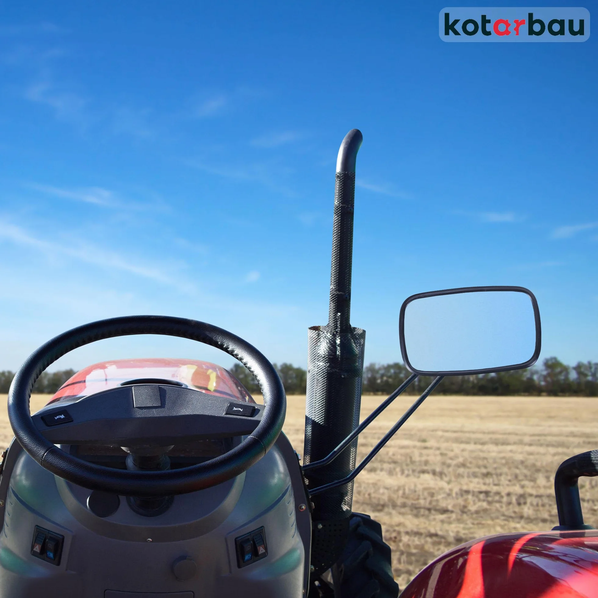 KOTARBAU Espejo universal para tractor 19x23 cm PVC 2 unidades retrovisor con soporte