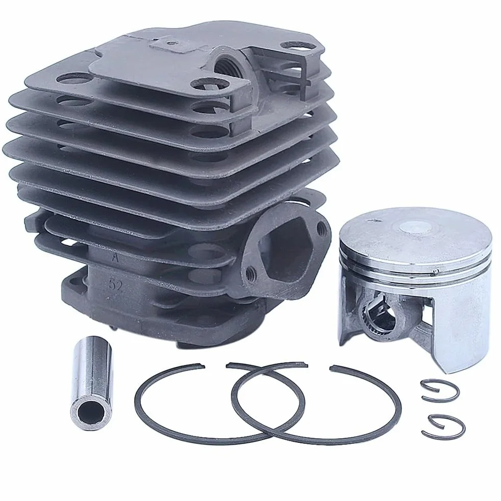 Kit de pistón de Cilindro Compatible y Juego de Juntas de carburador para motosierras de Gasolina 4500 5200 5800 45cc 52cc 58cc