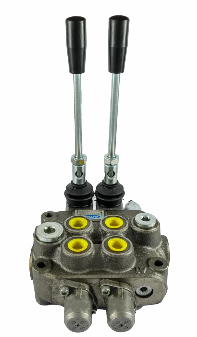 Dispensador hidráulico Ama: dispensador hidráulico de 2 palancas, tipo base, 3/8", 40 litros, 180 bar