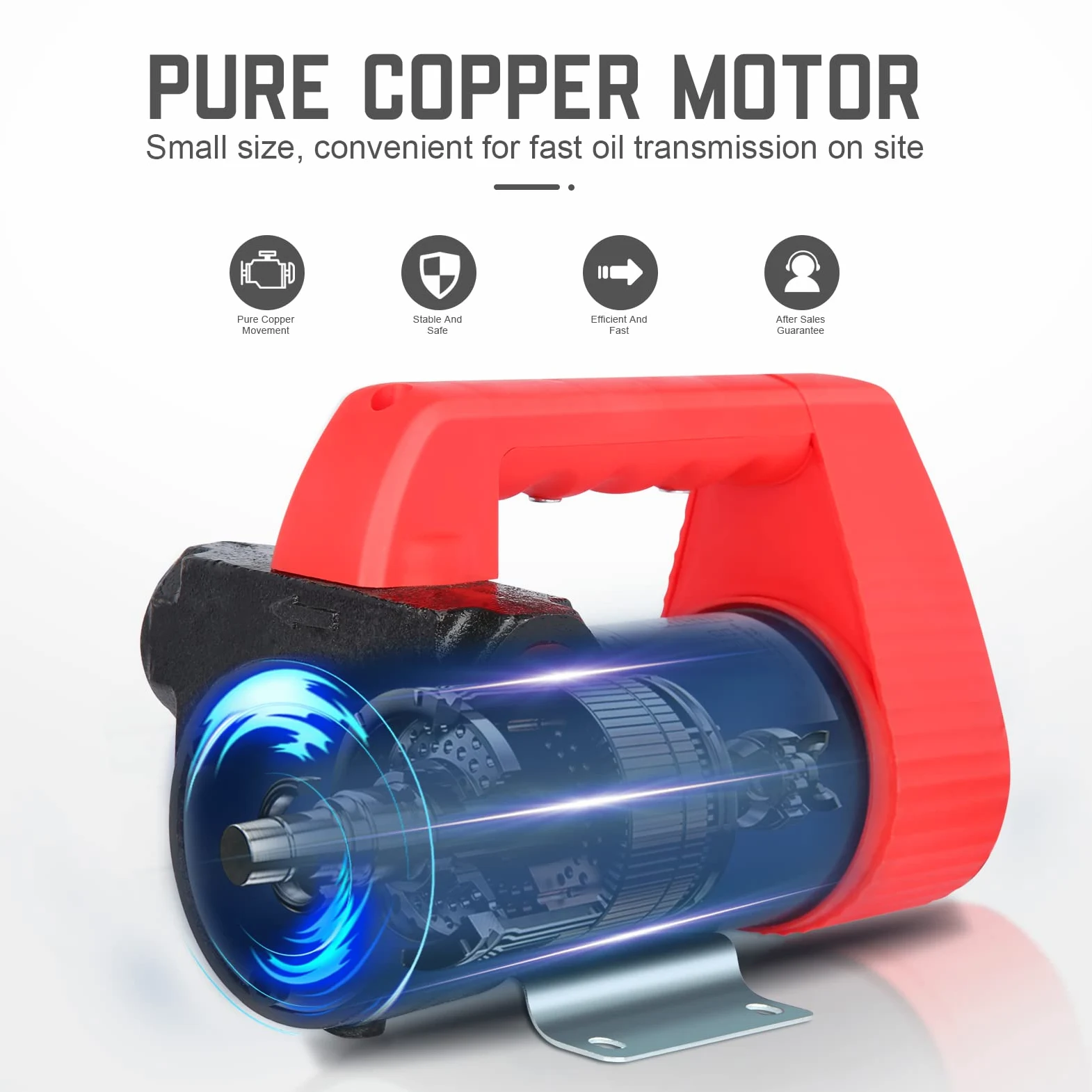 Vevitts Bomba eléctrica de transferencia de combustible y aceite de 12 V, diésel, queroseno, biodiesel, kit de bomba extractora de transferencia de 175 W, 12 GPM, bomba extractora de aceite con asa
