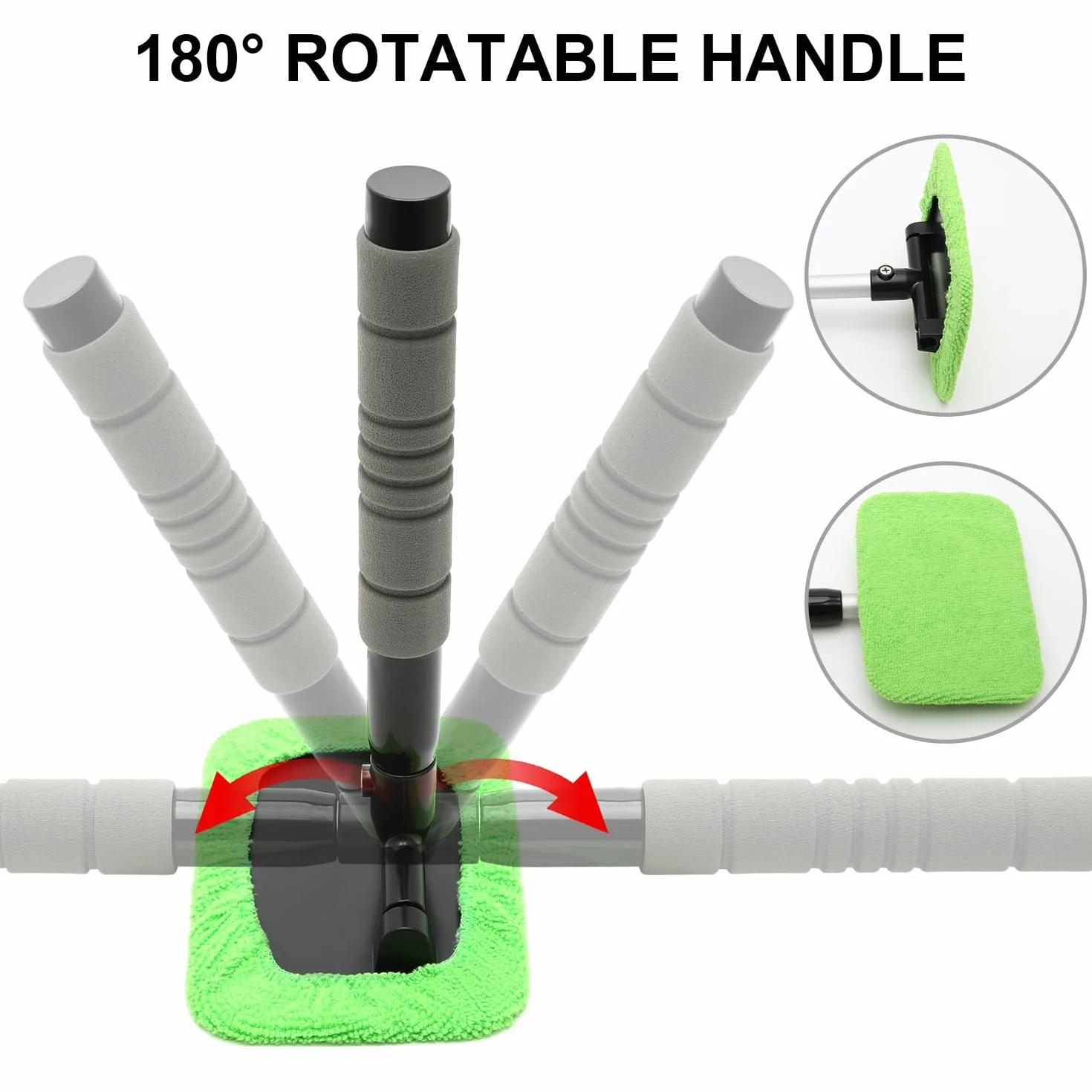 Juego de Limpiador Parabrisas Coche Retráctil y Limpiaparabrisas Retractable Espejo Retrovisor Coche, Limpiador Parabrisas Ventanas Coche Interior para Hogar y Exterior