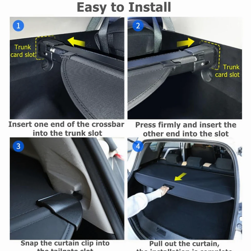 XENITE Coche Retráctil Cubiertas De la Carga Maletero Cubierta Cargo Cover para Volvo XC90 2016-2020 2021 2022 2023 2024 Protectora Interiores Almacenamiento Accesorios,Blackstyle