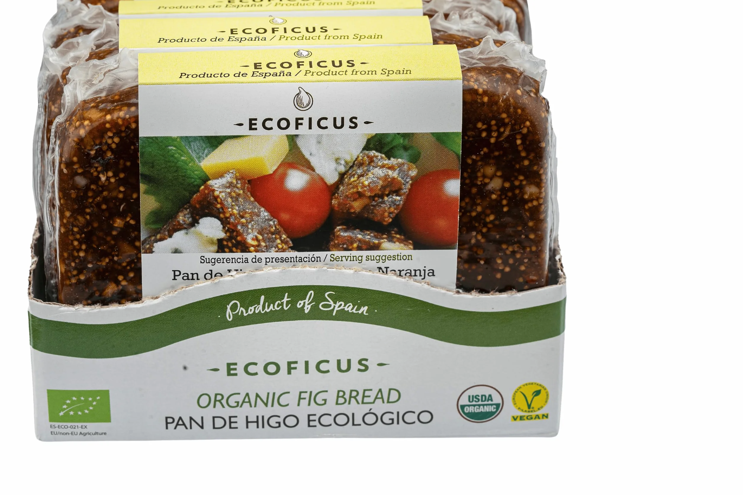 ECOFICUS Pan de higo BIO con naranja 200g Sin Gluten Vegano