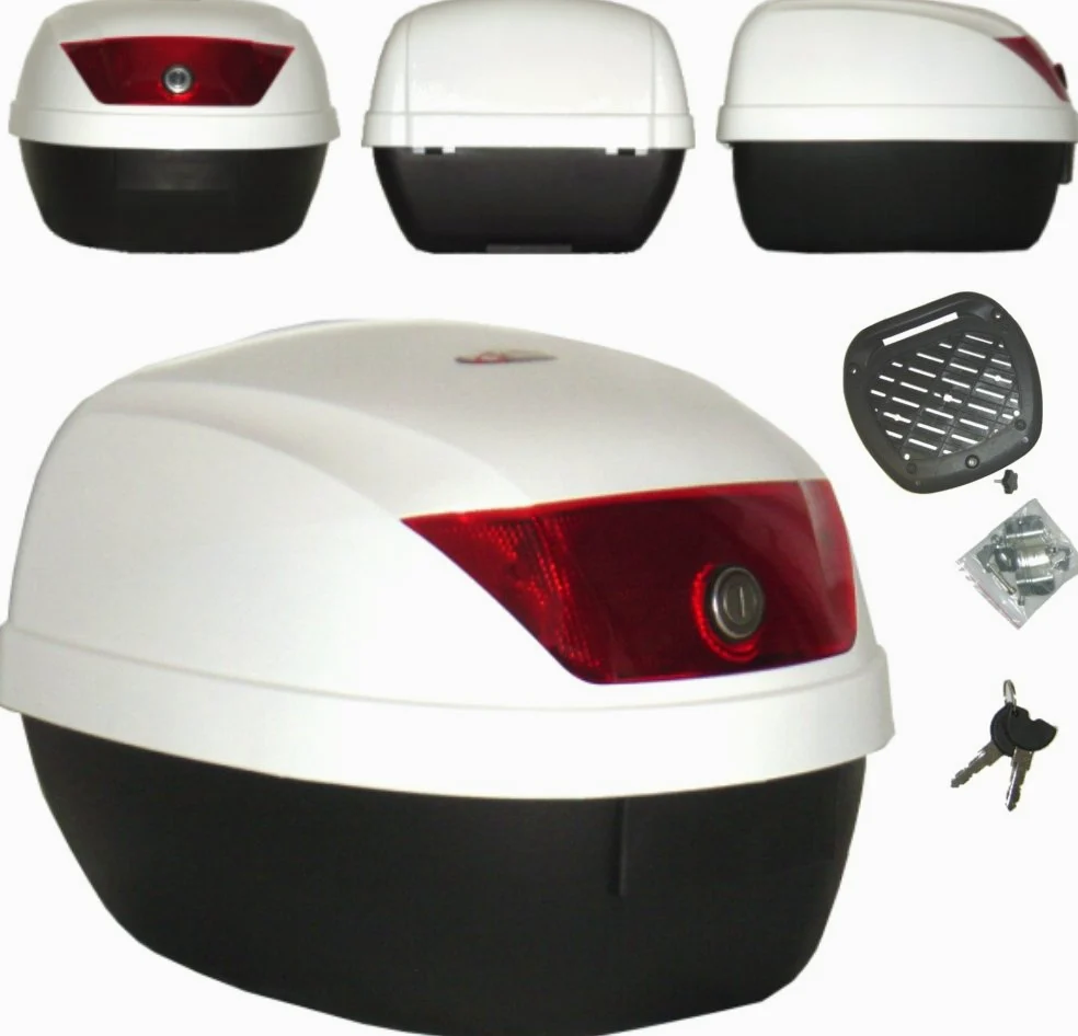 A-pro Moto Baul Scooter Top Box 28 litros Maleta Blanco