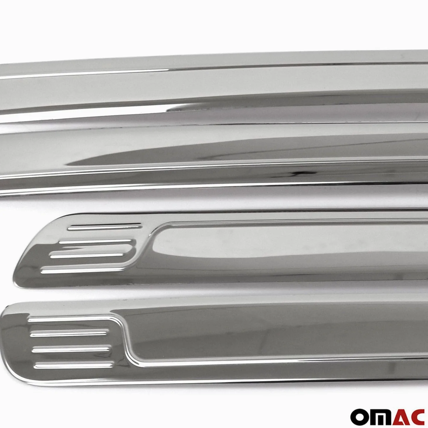 OMAC 5003131 Listón embellecedor/protector puerta Puerta vehículo ambos lados cromo Compatible con NISSAN NP300 Navara Pick-up D23 NP300 Navara Pick-up D40