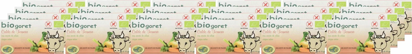 Cubitos de Caldo de Ternera con Verduras Ecológicos 6x11gr, 66 Gramo