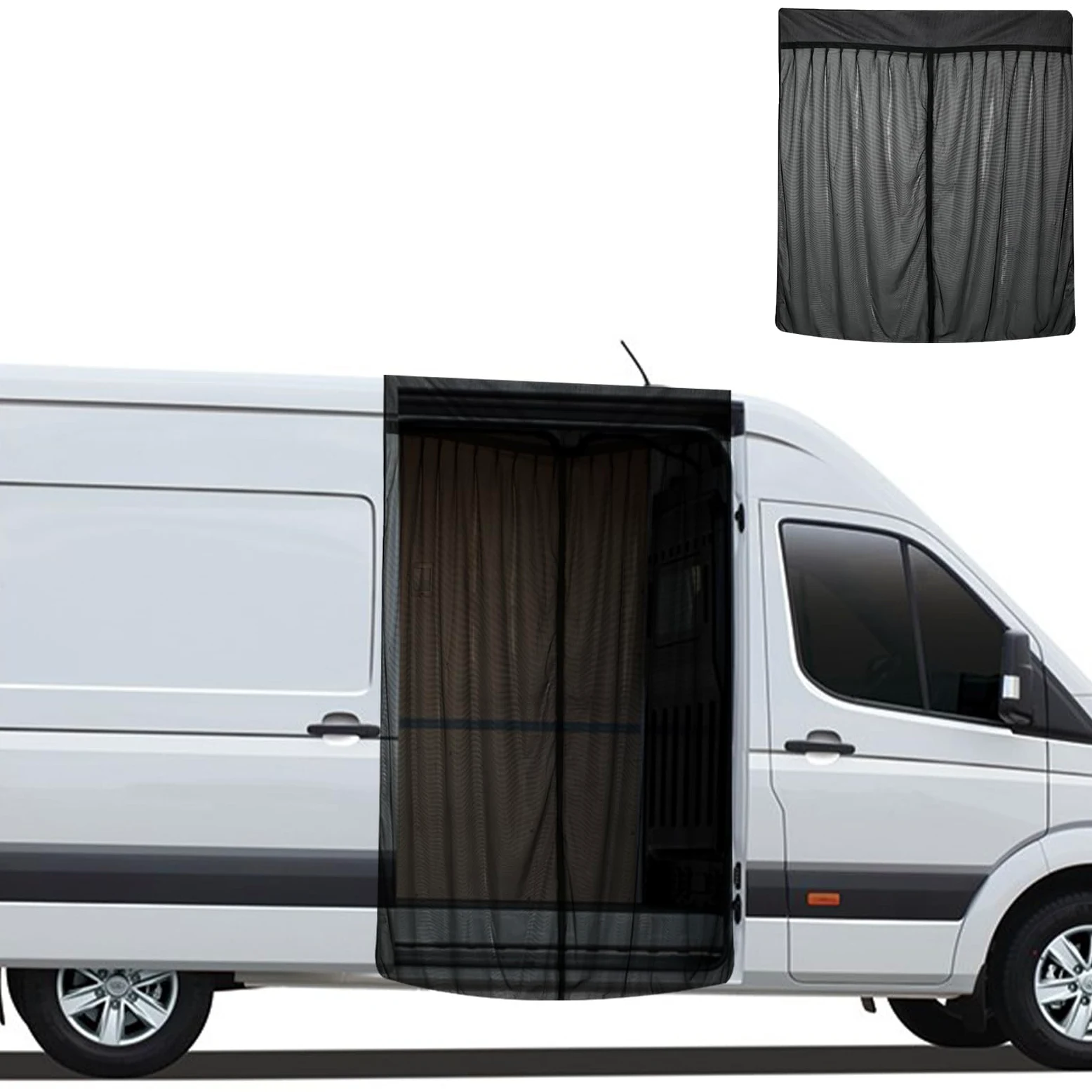 Mosquitera de Coche Reemplazo para Ford Transit Custom/Campervans, Mosquitera para Puerta Lateral de Coche, Mosquitera Magnética de Una Sola Capa para Acampar