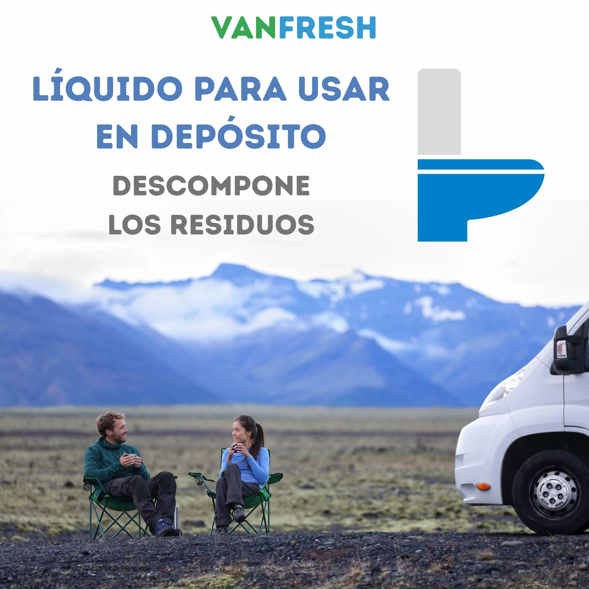 Vanfresh WC Blue – Líquido para Depósito de WC Químico 5L | Aroma Fresco, Limpieza y Control de Olores para Inodoros Portátiles, Autocaravanas y Camping