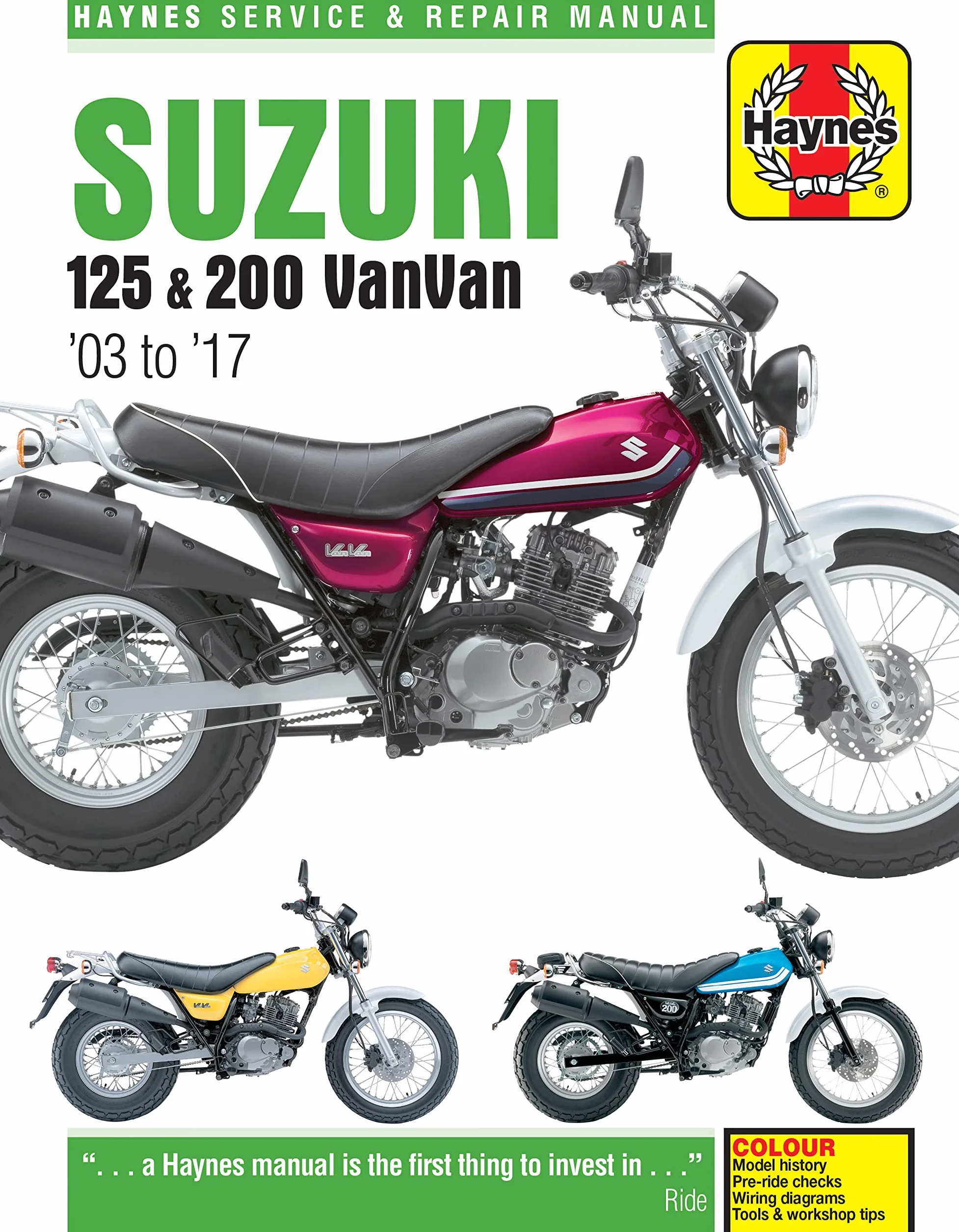 Suzuki RV125/200 VanVan Haynes Repair Manual 03-17