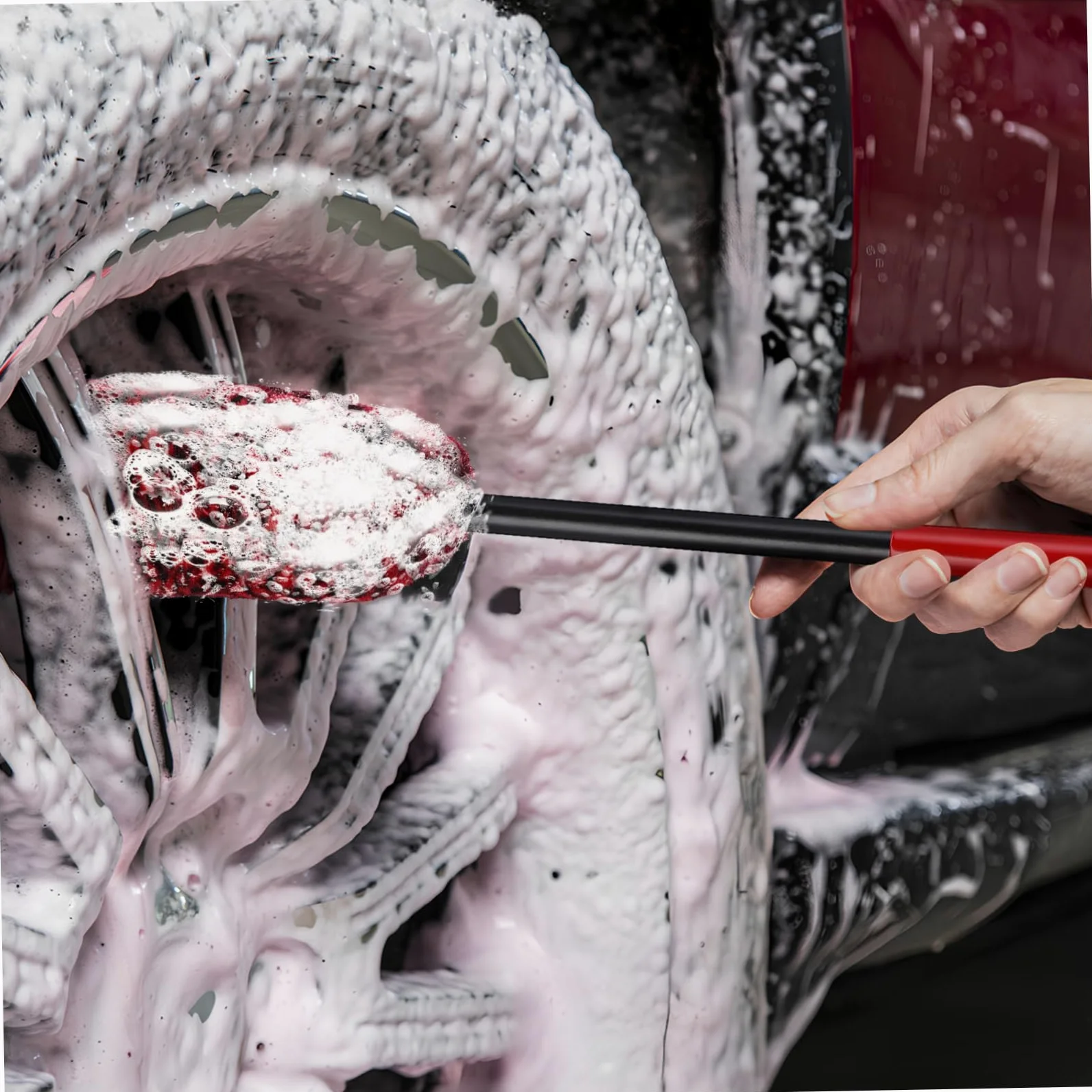 ULTECHNOVO 9piezas Cepillos De Limpieza para Llantas Cabeza Flexible Herramientas De Detalle para Automóviles y Motos Cepillos para Ruedas Car Wash Brushes