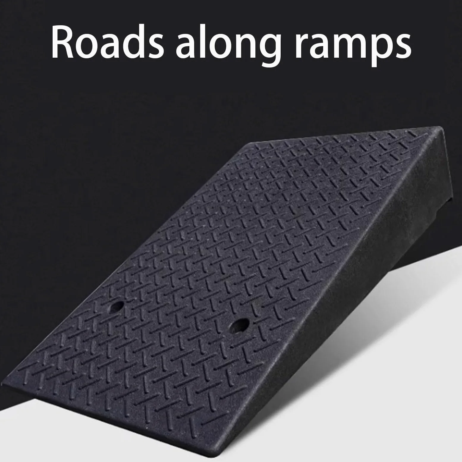 Rampa De Bordillos De Fibra De Goma, Rampa De Entrada, Rampas Portátiles para Escalones, Rampas De Umbral para Vehículos con Usos Múltiples, Negro