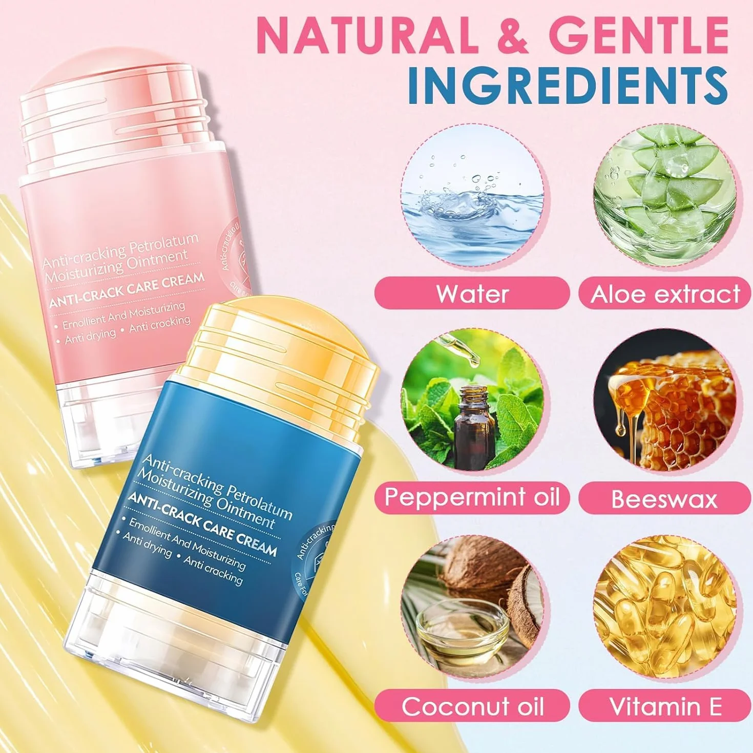 Crema Reparadora Piel Agrietada con Urea 40g*2, Bálsamo Hidratante No Graso para Talones, Manos y Codos