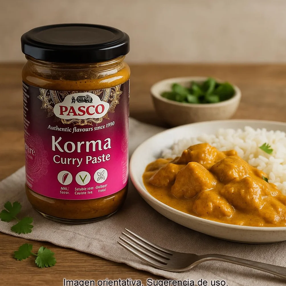 Pasta de Curry Korma 280 g Pack 2 frascos sin gluten vegetariana salsas marinados currys indios