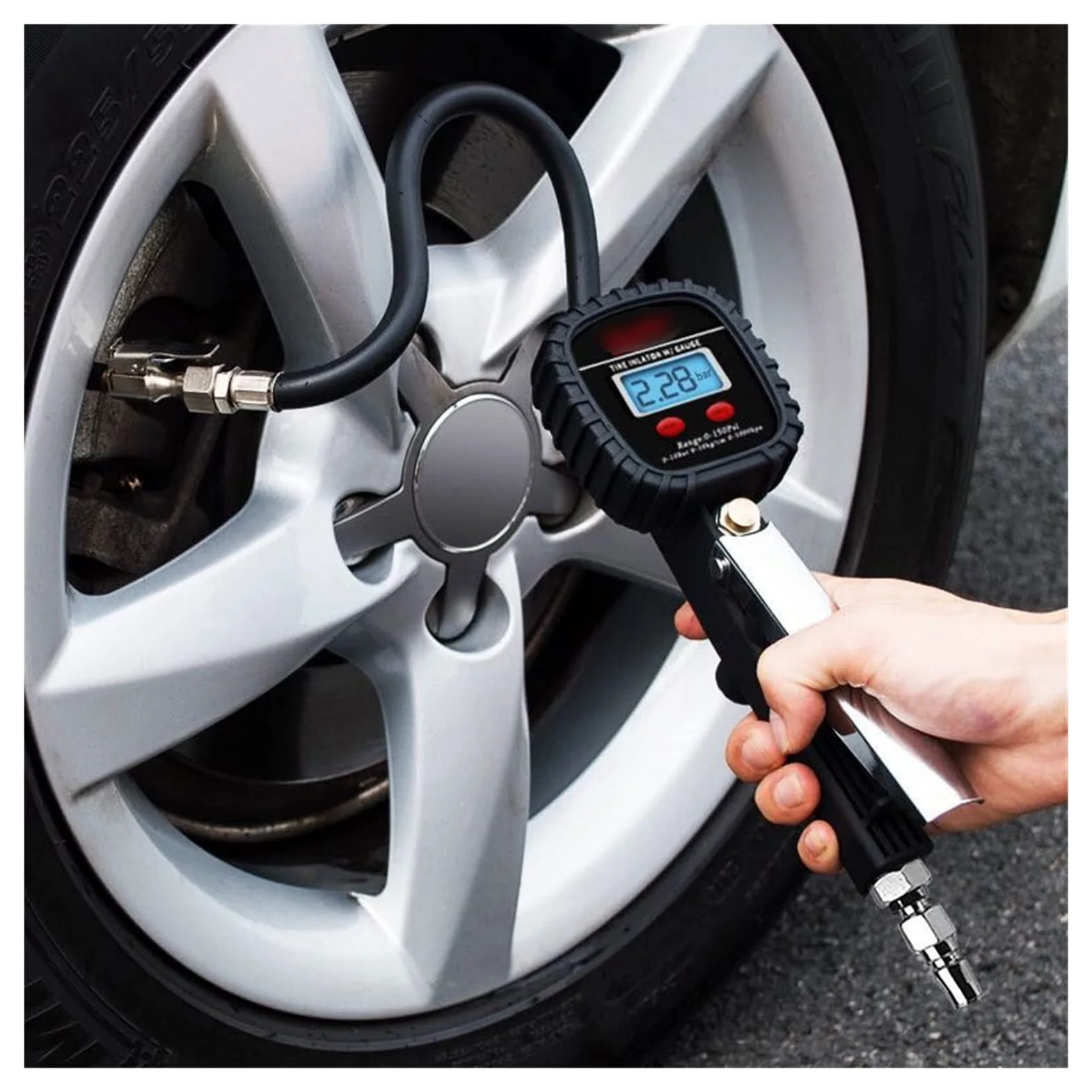 Medidor de presión de neumáticos Digital para Coche, camión, inflador de presión de neumáticos, Pantalla de Cristal líquido, medidor de Esfera, probador de neumáticos para vehículos