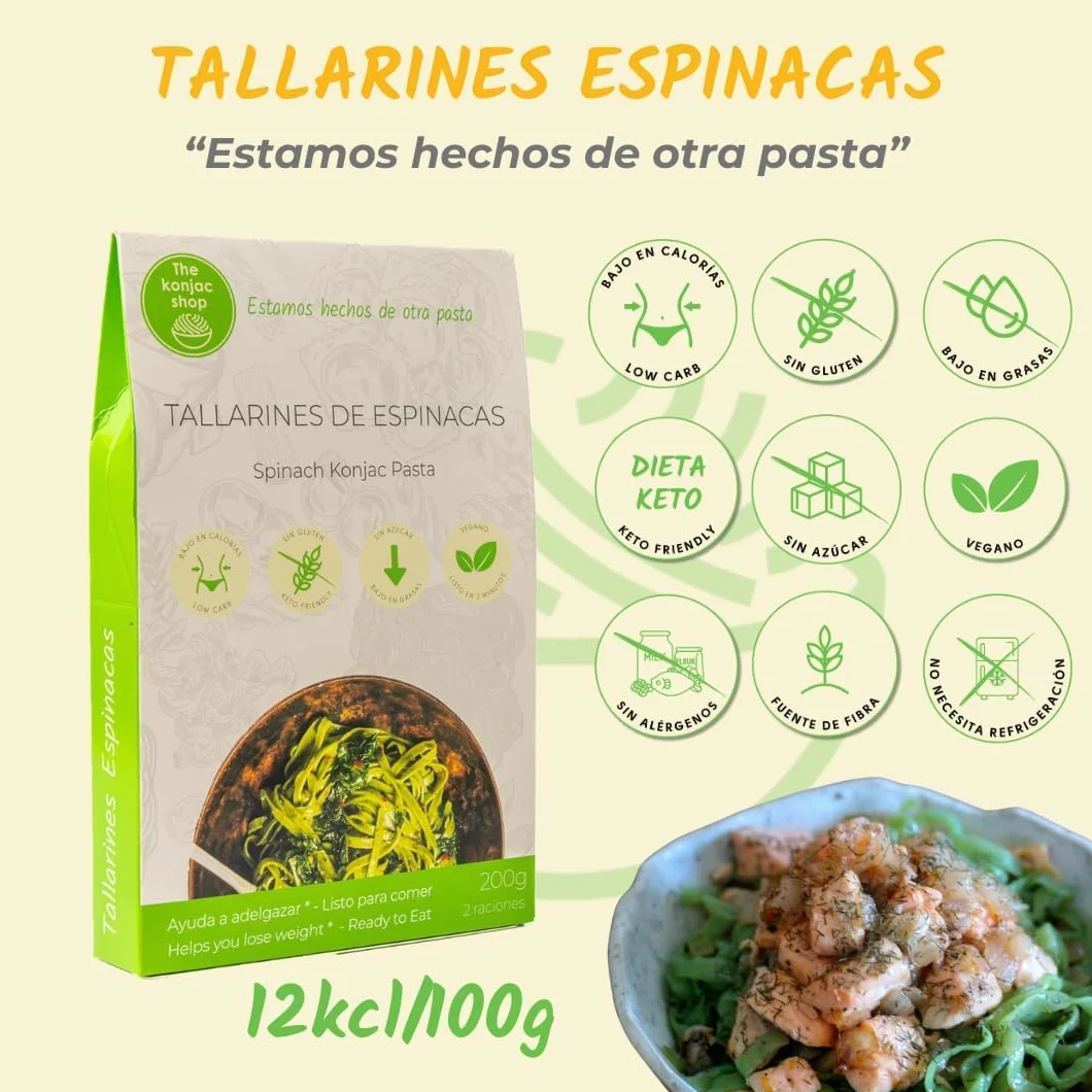 The Konjac Shop - Pack de 6 Unidades de 270g Pasta Shirataki Sin Gluten Bajo En Calorias y Carbohidratos Aptos Para Veganos, Dietas Keto, Low Carb