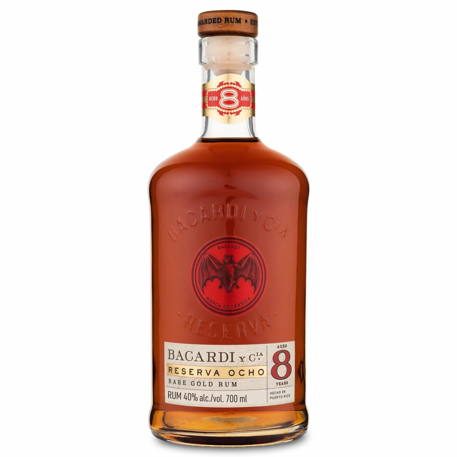 BACARDÍ Reserva 8 Ron Caribeño Premium 40% ALC. 70 cl 700 ml 8 Años