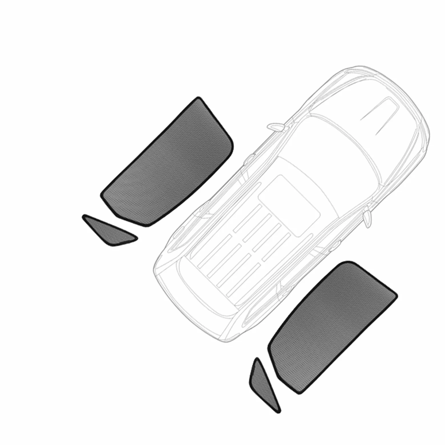 Parasol De Coche Para JEEP Para Grand Para Cherokee WK2 11-20 Parasol Coche Parabrisas Delantero Cortina Malla Magnética Ventana Lateral Trasera Parasol Protector Parabrisas Coche(Rear Triangular)