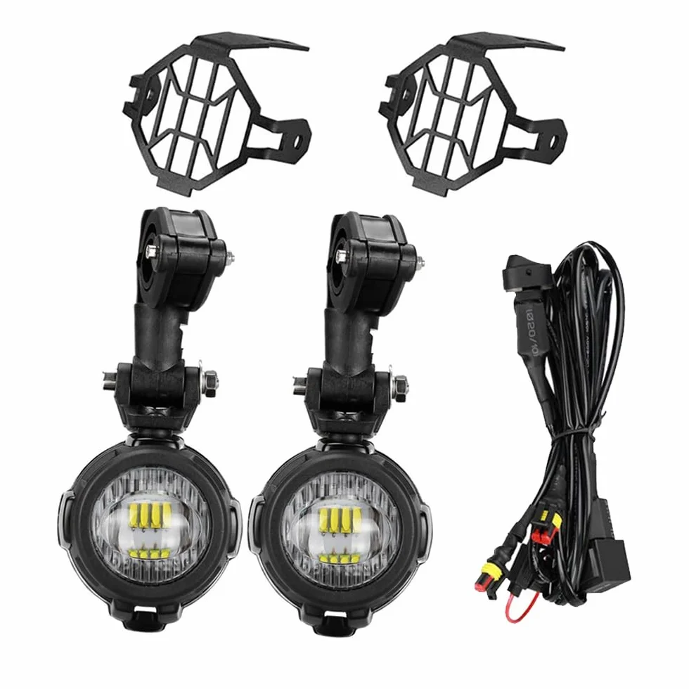 NEWFUN Faros adicionales para motocicleta, faro de moto, lámpara LED exterior para motocicletas, faros antiniebla, faros LED, IP67, 40 W, giratorio 360 grados, adecuado para motocicletas, vehículos
