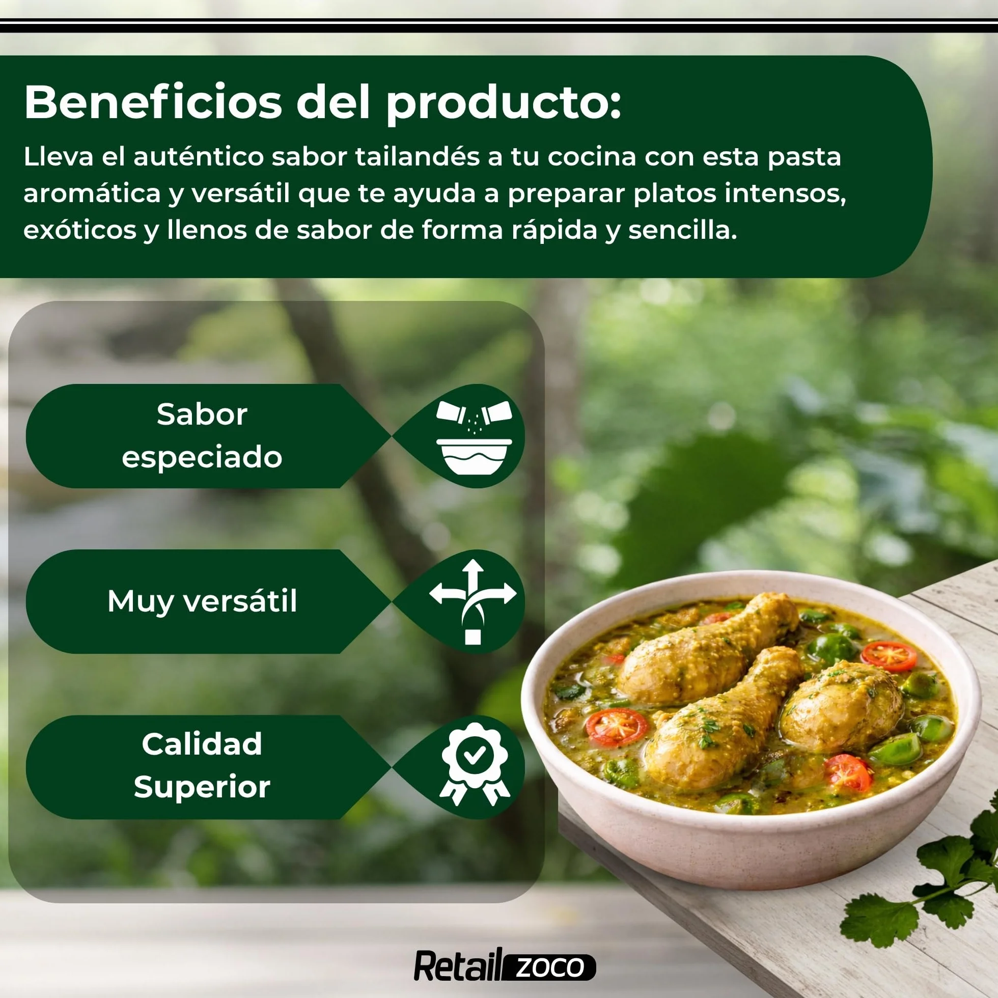 Curry Aroy-D Pasta Curry Verde 30% 2x400g Tailandia