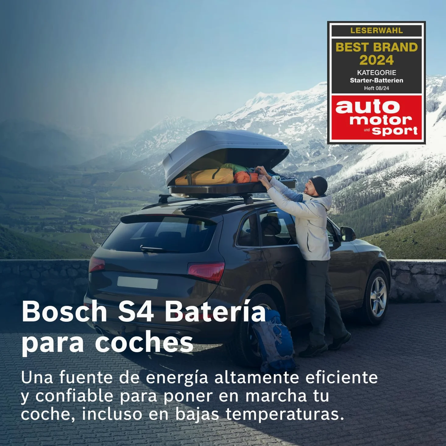 Bosch S4 005 Batería para Coche 60 A/h - 540 A - 12 V, de Plomo-Ácido para Vehículos sin Sistema Start/Stop, Polaridad Izquierda (-) Derecha (+), 242 x 175 x 190 mm