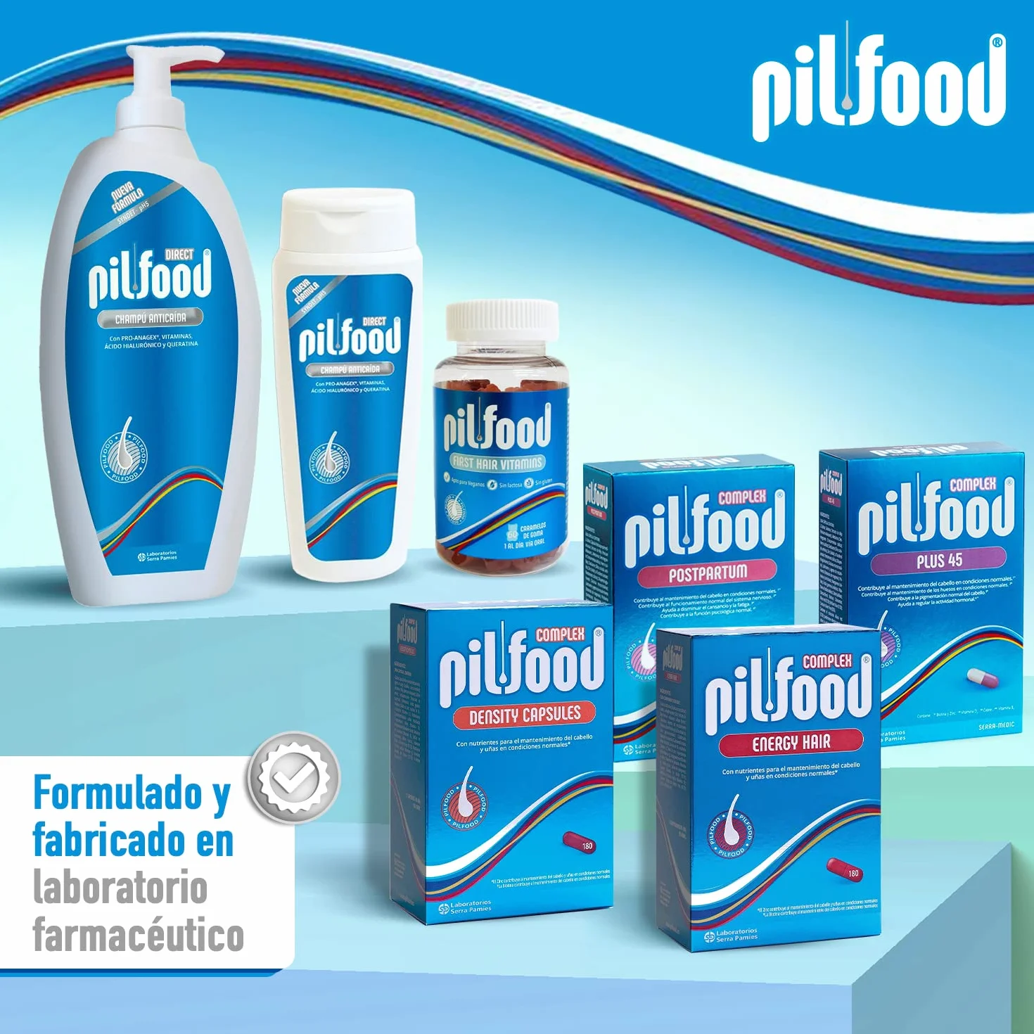 Shampoo Pilfood Direct Vegetal Anticaída Capilar con Pro-Anagex Ácido Hialurónico y Betaína 500ml pH5 Sin Parabenos Sulfatos Siliconas