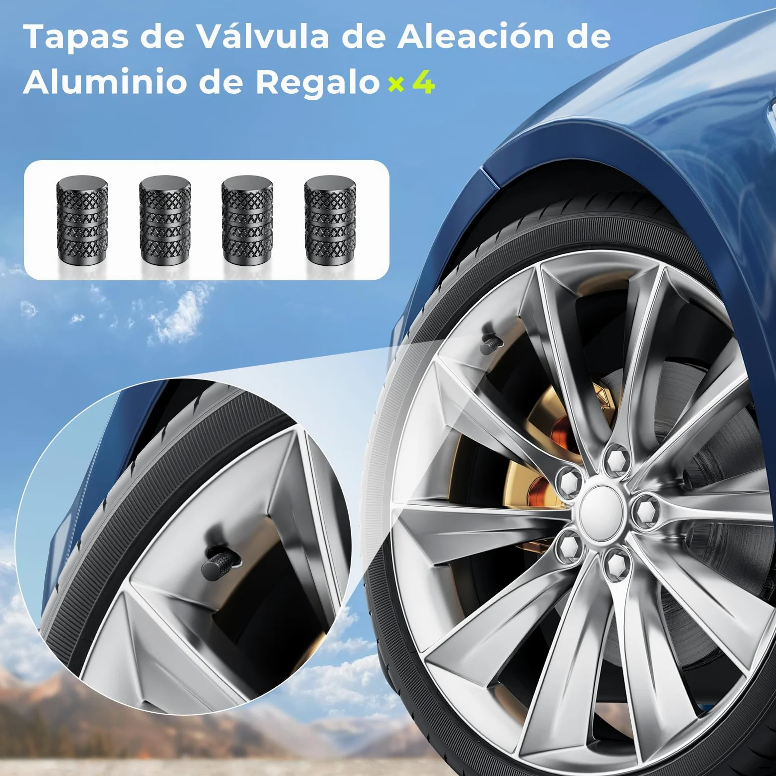 Syncwire Compresor Aire Portatil - 10.35Bar máx Inflador Electrico Compresor Aire Inflación Más rápido Bomba Aire para Coche, Motos, Bicicletas, Pelotas, con Tapas de Válvula de Neumáticos, LCD Grande