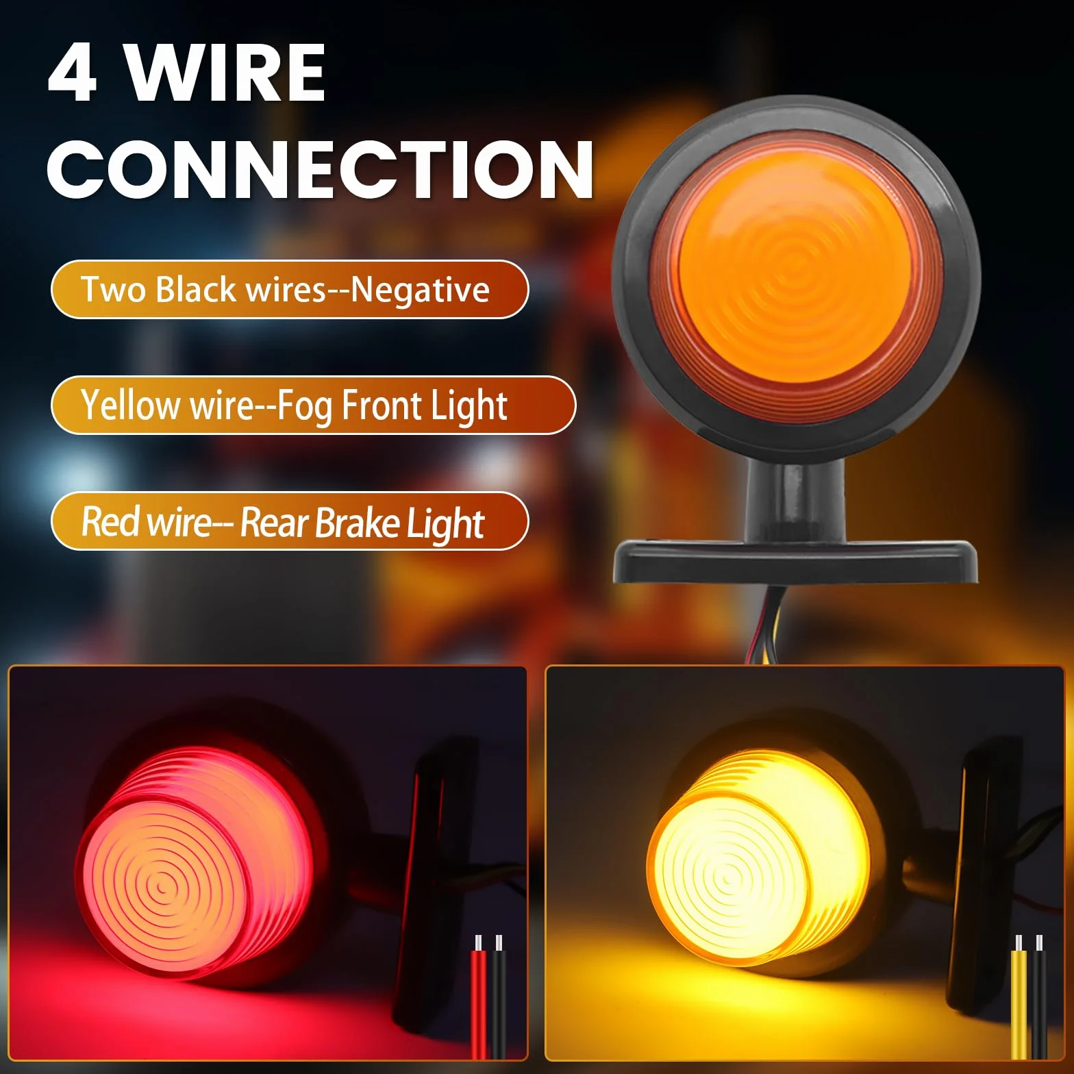 2PCS LED luces de posición lateral 12V 24V, indicadores laterales de remolque universales luces de liquidación advertencia de doble cara luces para remolque camión RV (Amarillo&Rojo)