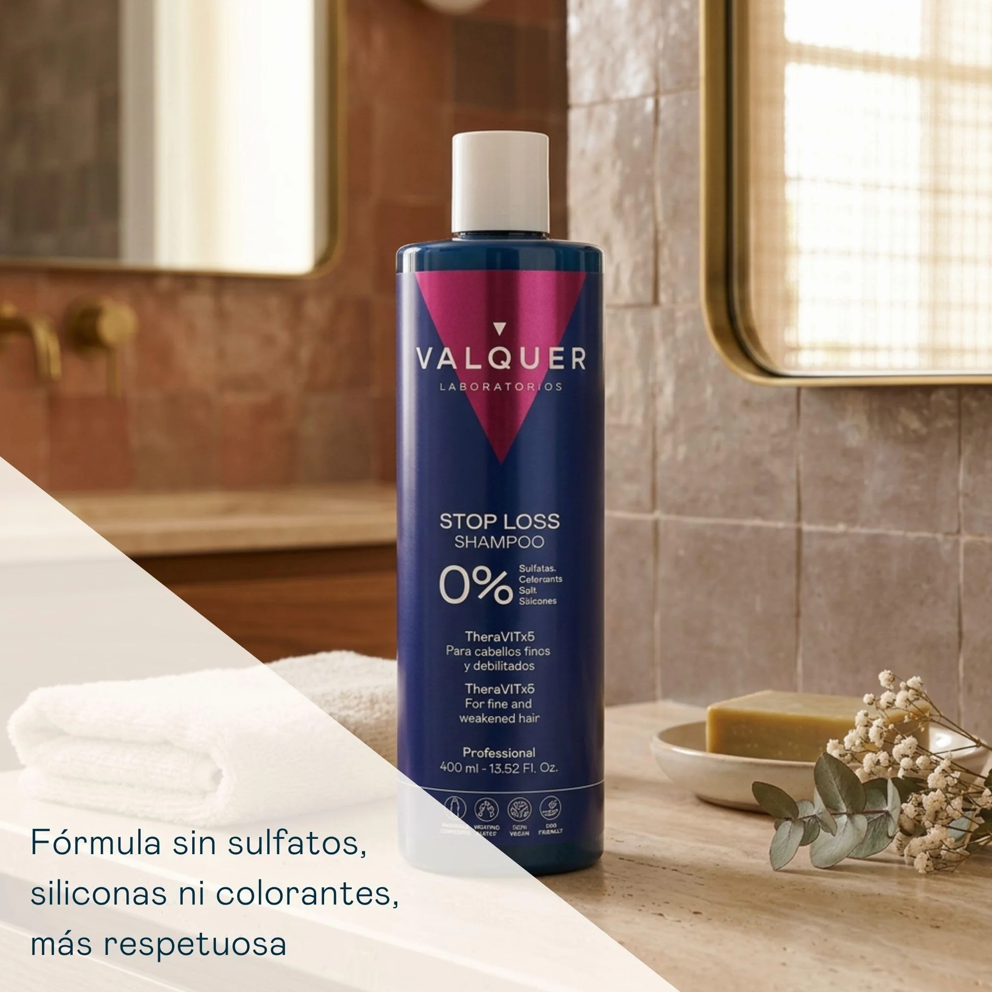 VALQUER Champú Anticaída Intensivo 400 ml Fortalece Cabello Fino y Débil