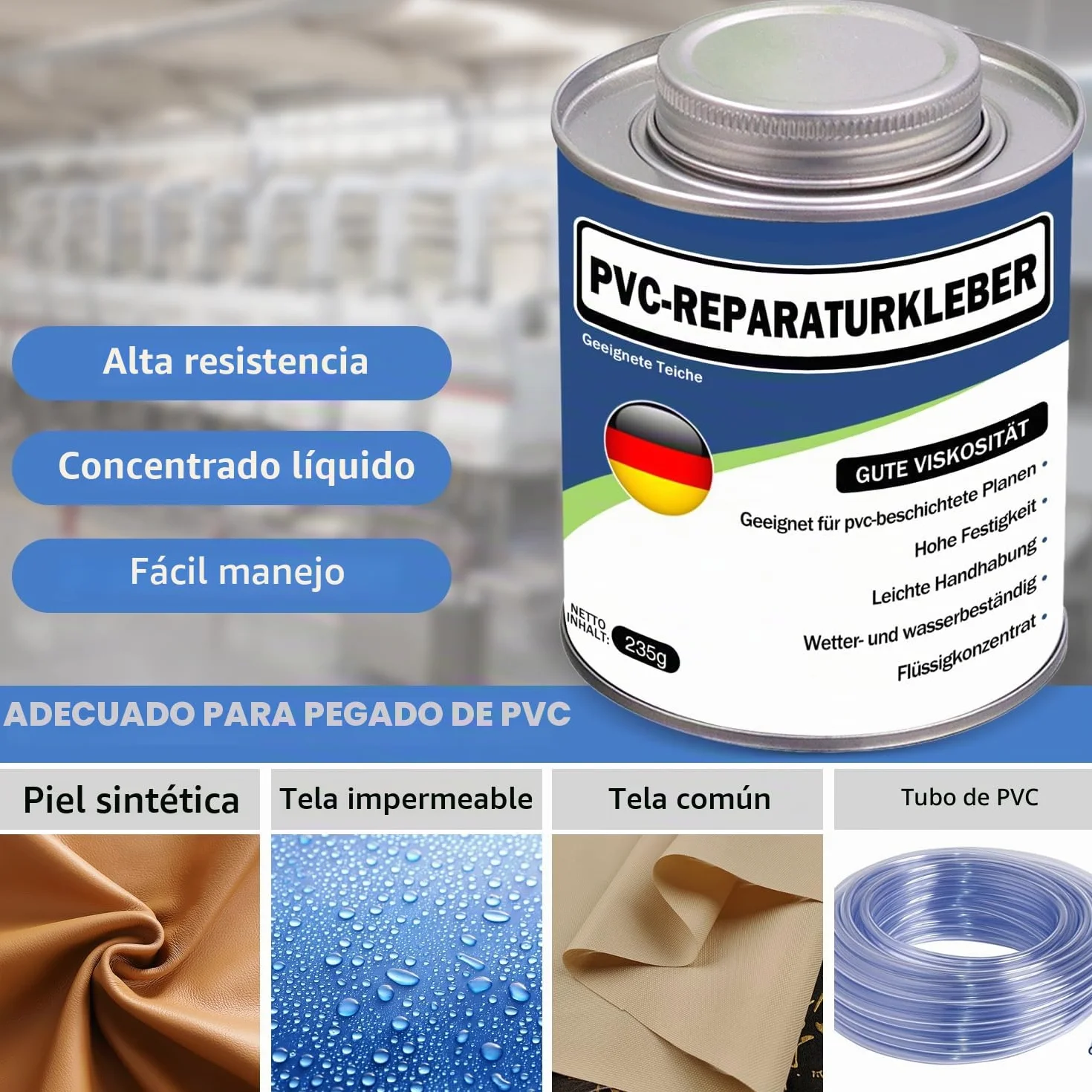 Pegamento para lona de tela de 235g, para PVC blando, resistente al agua, transparente, adhesivo de PVC para lonas de camiones, cubiertas de barcos, tiendas de campaña