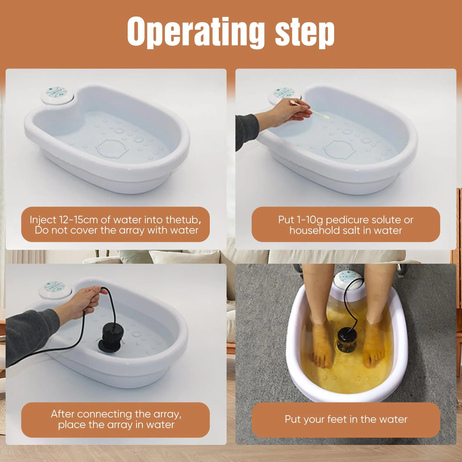 Spa Iónico para Pies Baño de Pies Detox Máquina Portátil de Limpieza por Electrólisis Blanco