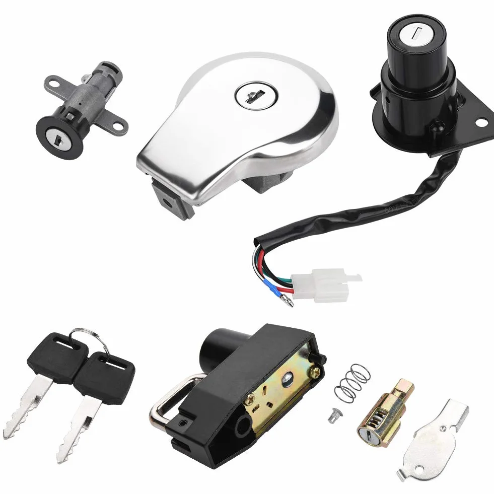 Cerradura de motocicleta, cerraduras profesionales para motocicleta, cerradura de interruptor de encendido, cerradura de dirección, cerradura de tapa de tanque de combustible, cerradura de casco, ajus