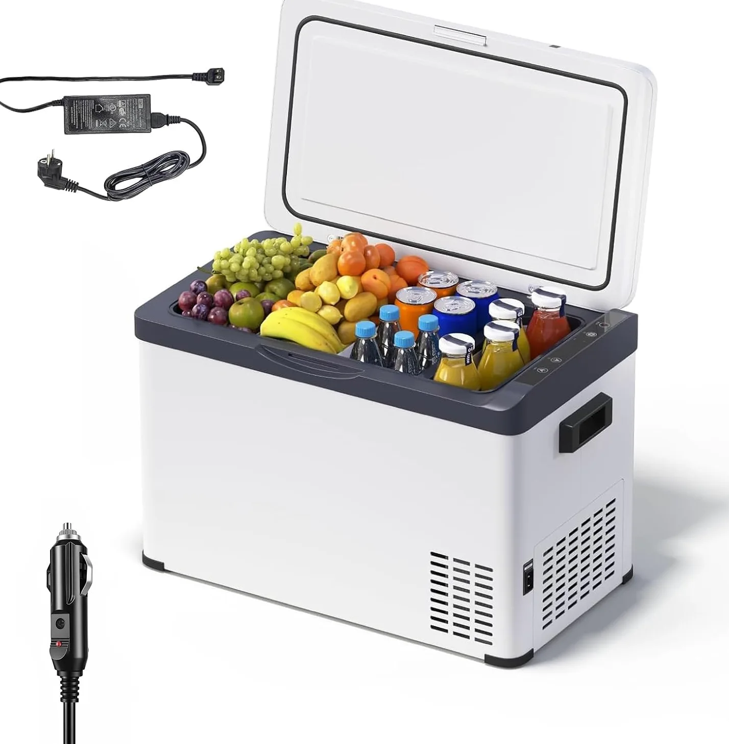 WOLTU Nevera Eléctrica para Coche 30L, Refrigerador Portátil Modo Eco, Congelador de Compresor DC 12/24 V, Mini Nevera Portátil para Camping, Viaje, Coche, Barco