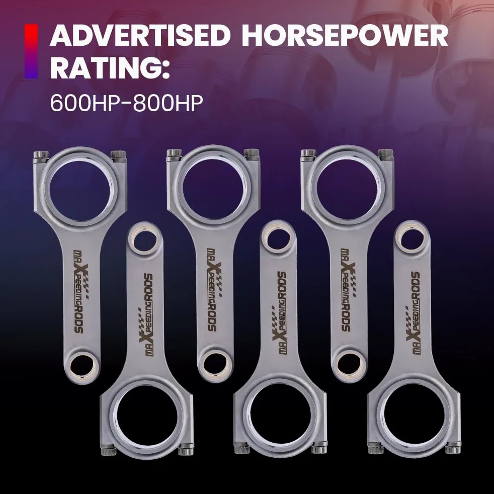 maXpeedingrods 6 bielas de eje H para BMW E34 M5 3,6 L 144 mm Biela biela ARP 2000 TÜV