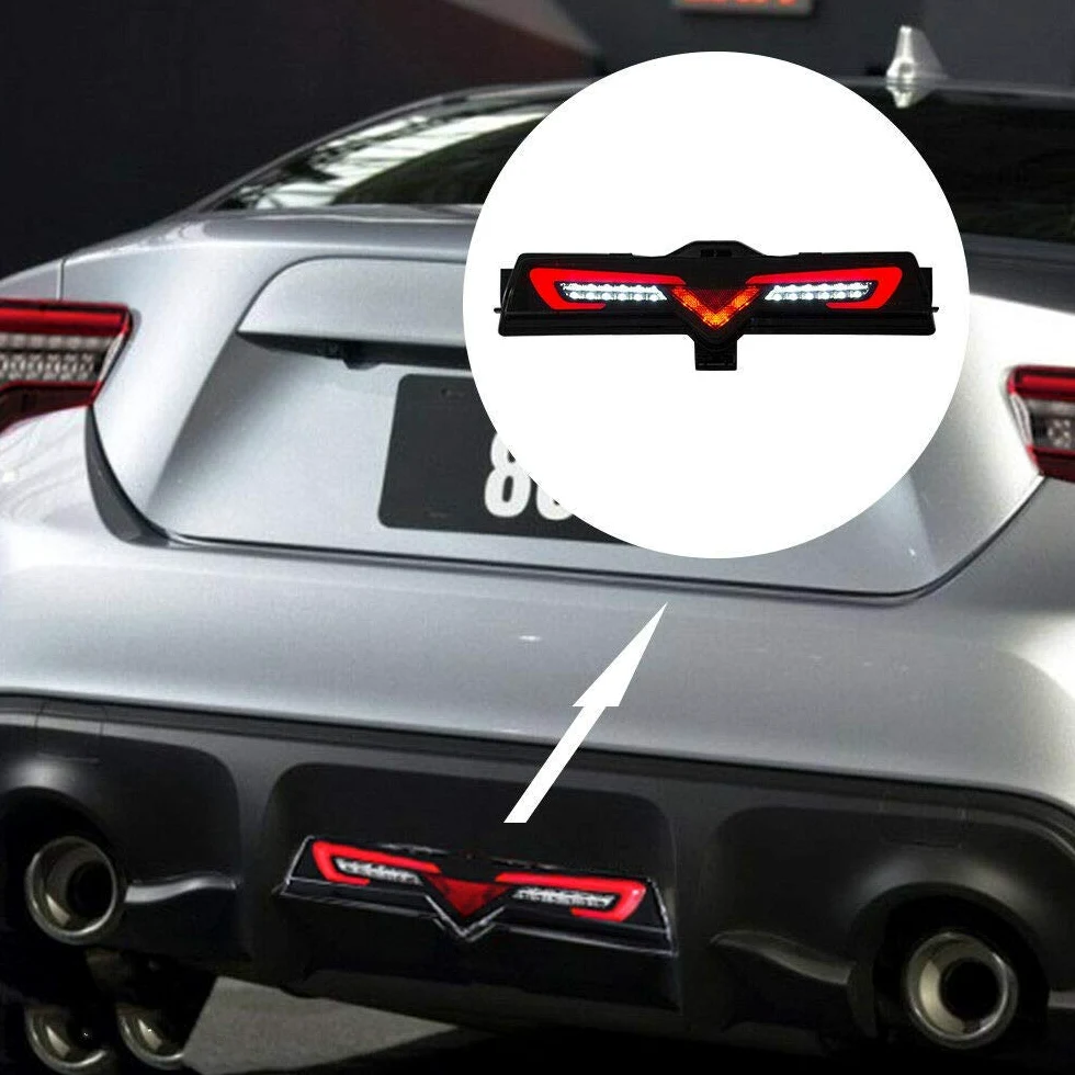 VLAND LED Luces traseras para Toy-ota GT86 2012-2019, Su-baru BRZ 2013-2018, Sci-on FRS 2012-2016 luz de parachoques trasera, kit de luz antiniebla trasera (niebla trasera, freno, marcha atrás)